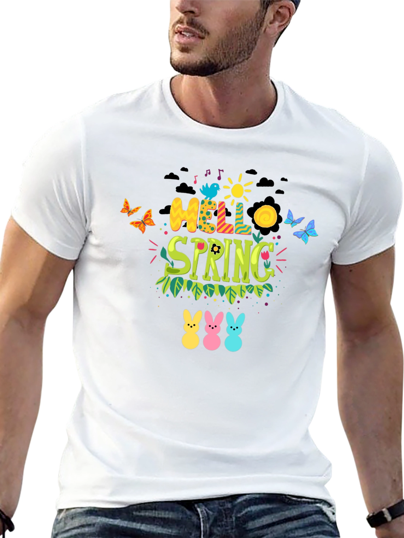 Hello Spring Graphic Tee - Easter Peeps