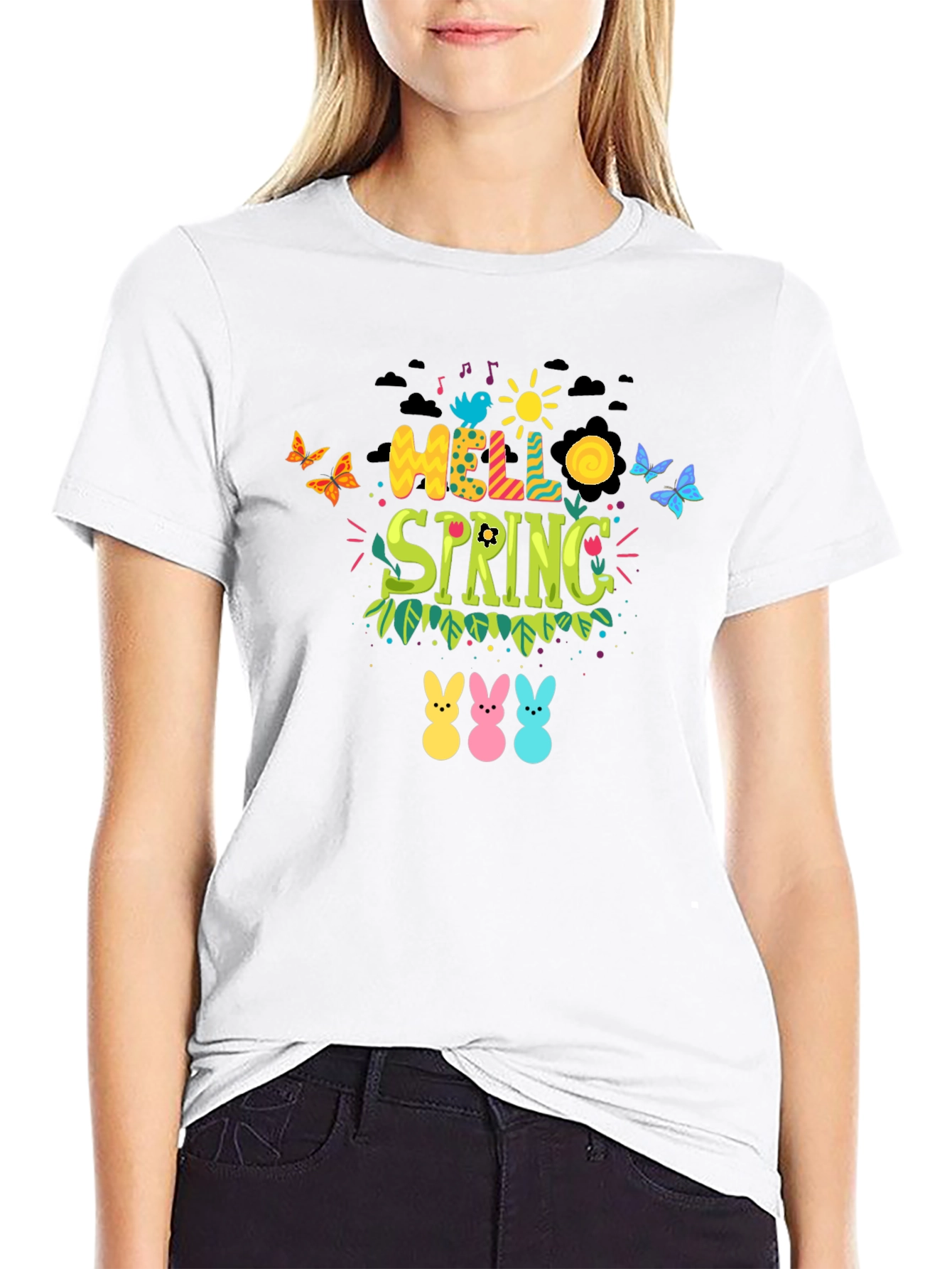 Hello Spring Graphic Tee - Easter Peeps