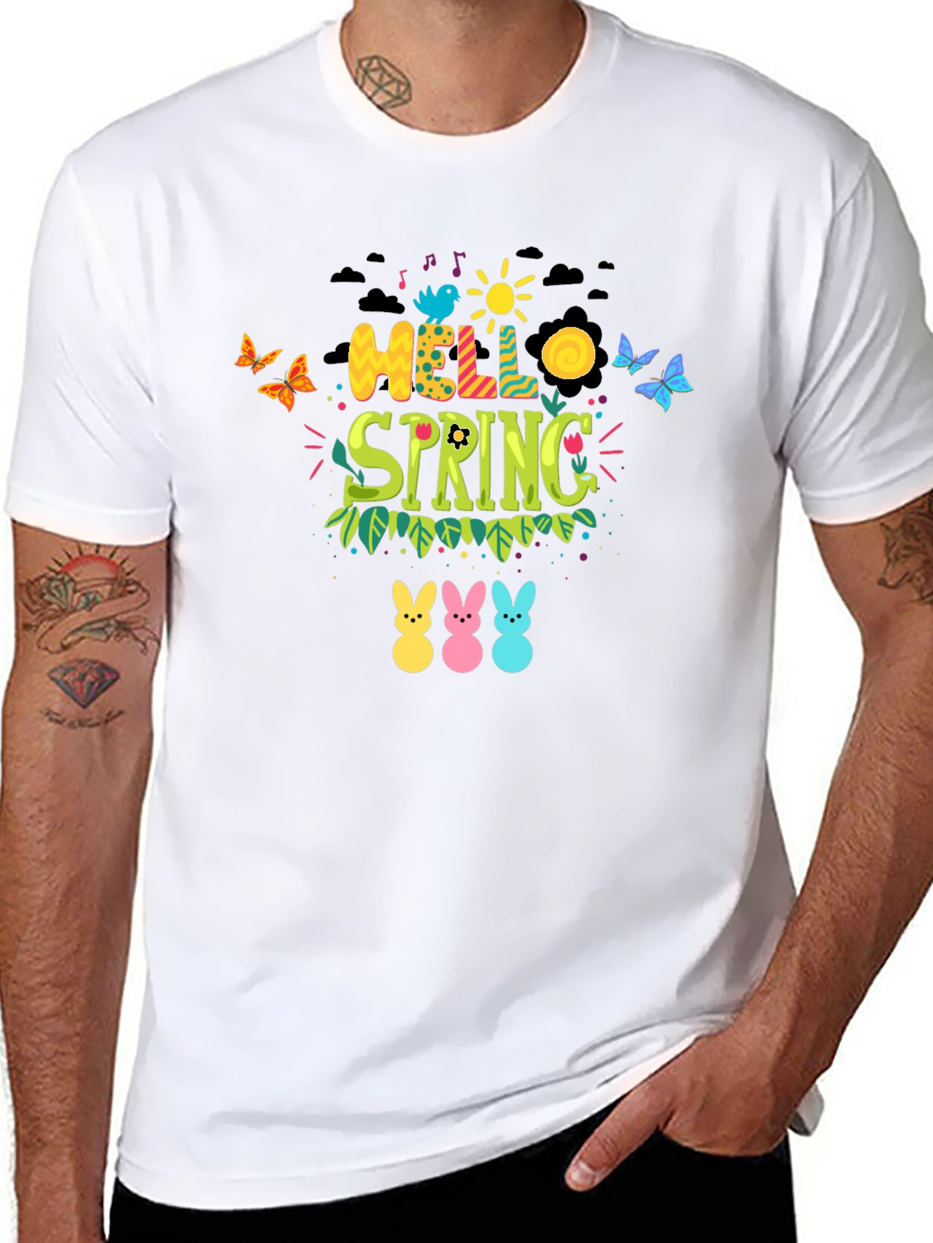 Hello Spring Graphic Tee - Easter Peeps
