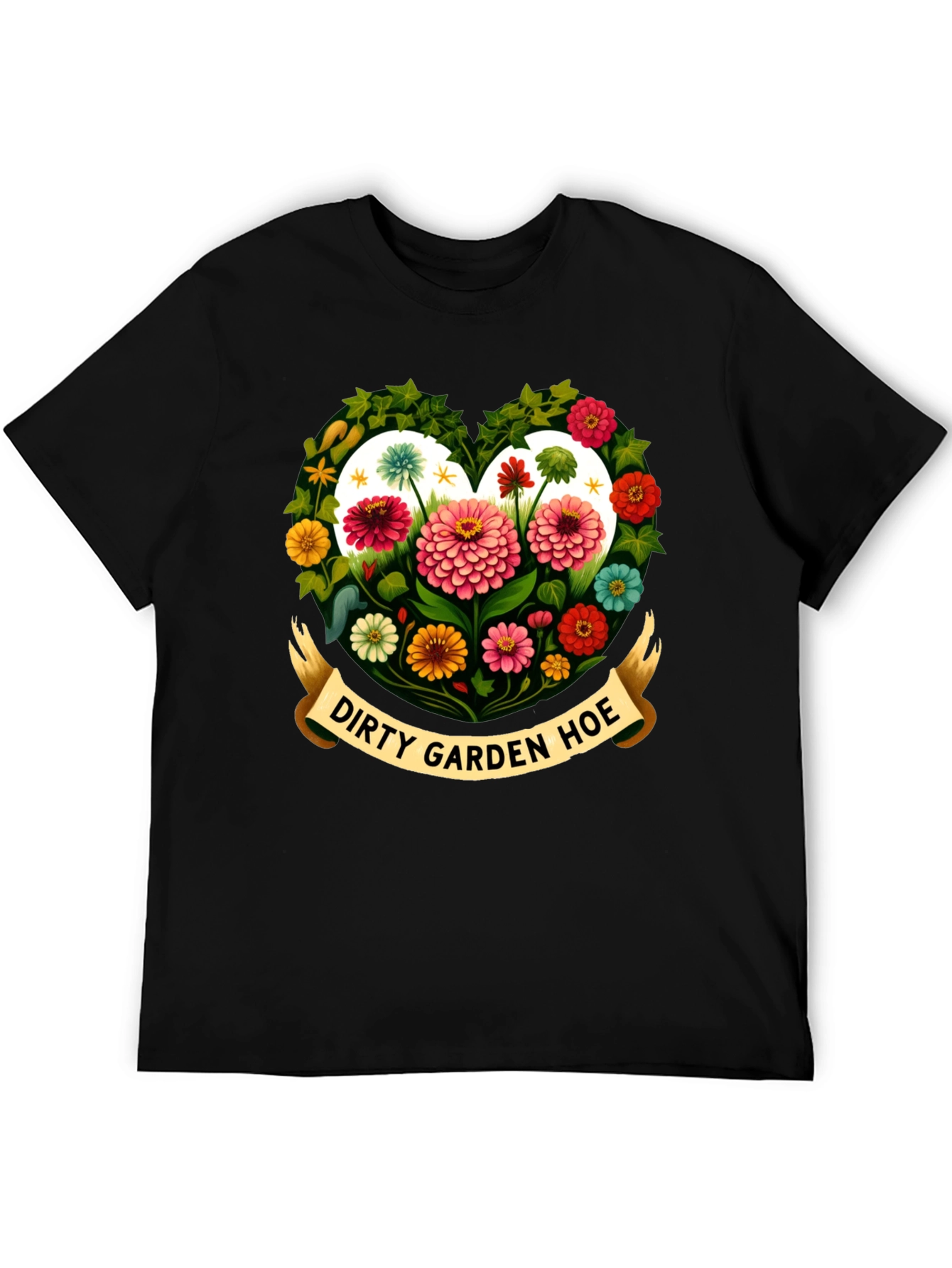 Dirty Garden Hoe Floral Heart T-Shirt