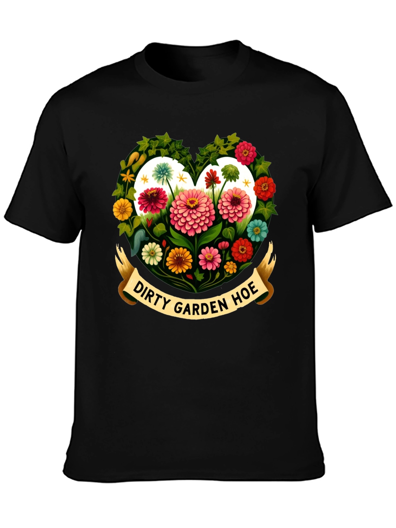 Dirty Garden Hoe Floral Heart T-Shirt