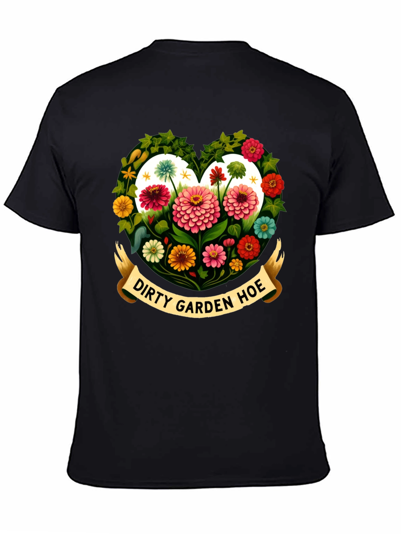 Dirty Garden Hoe Floral Heart T-Shirt