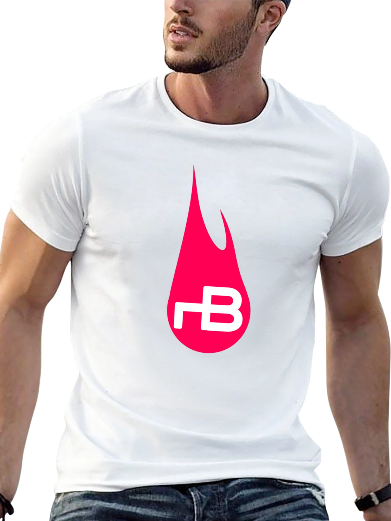 Black T-Shirt with Pink Flame Logo