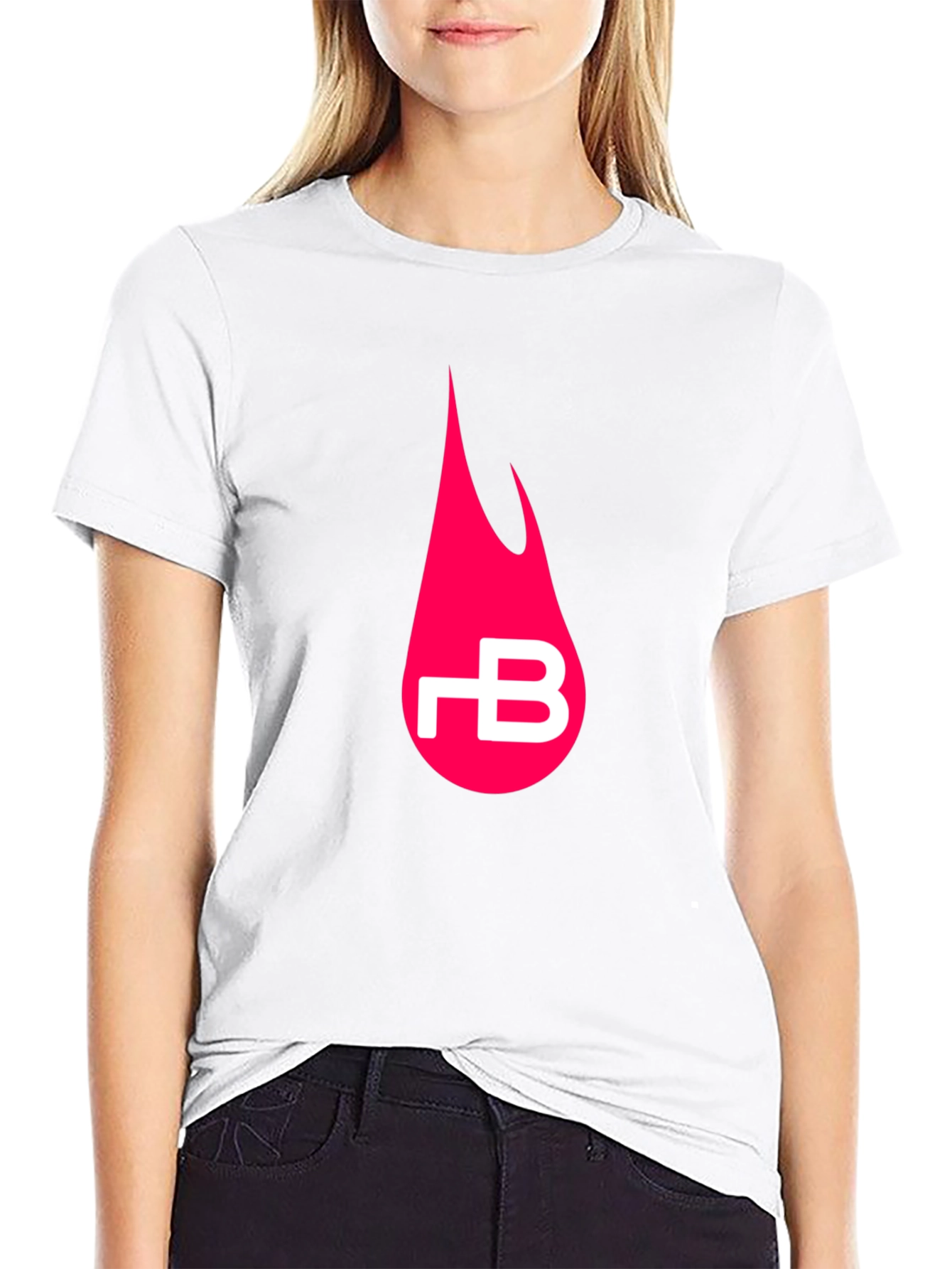 Black T-Shirt with Pink Flame Logo