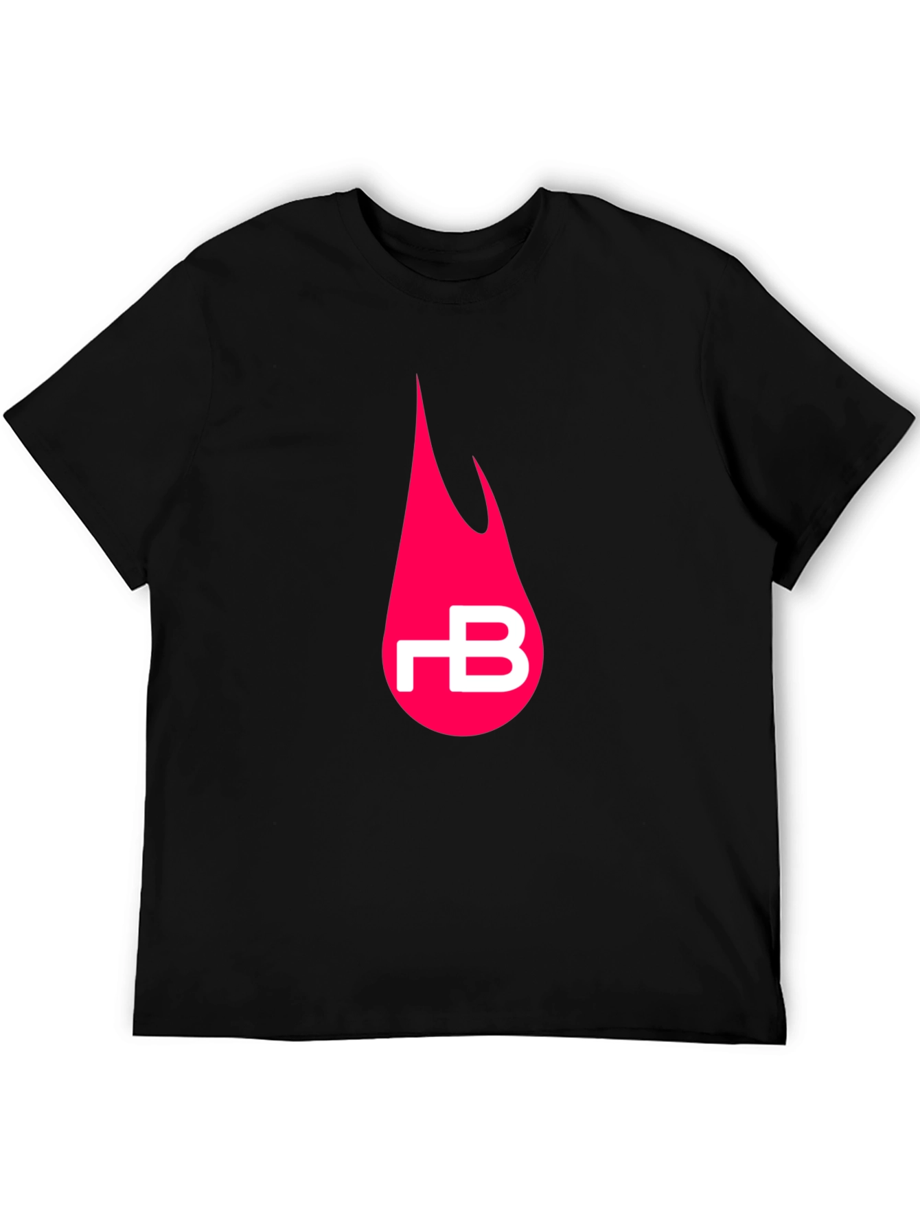 Black T-Shirt with Pink Flame Logo