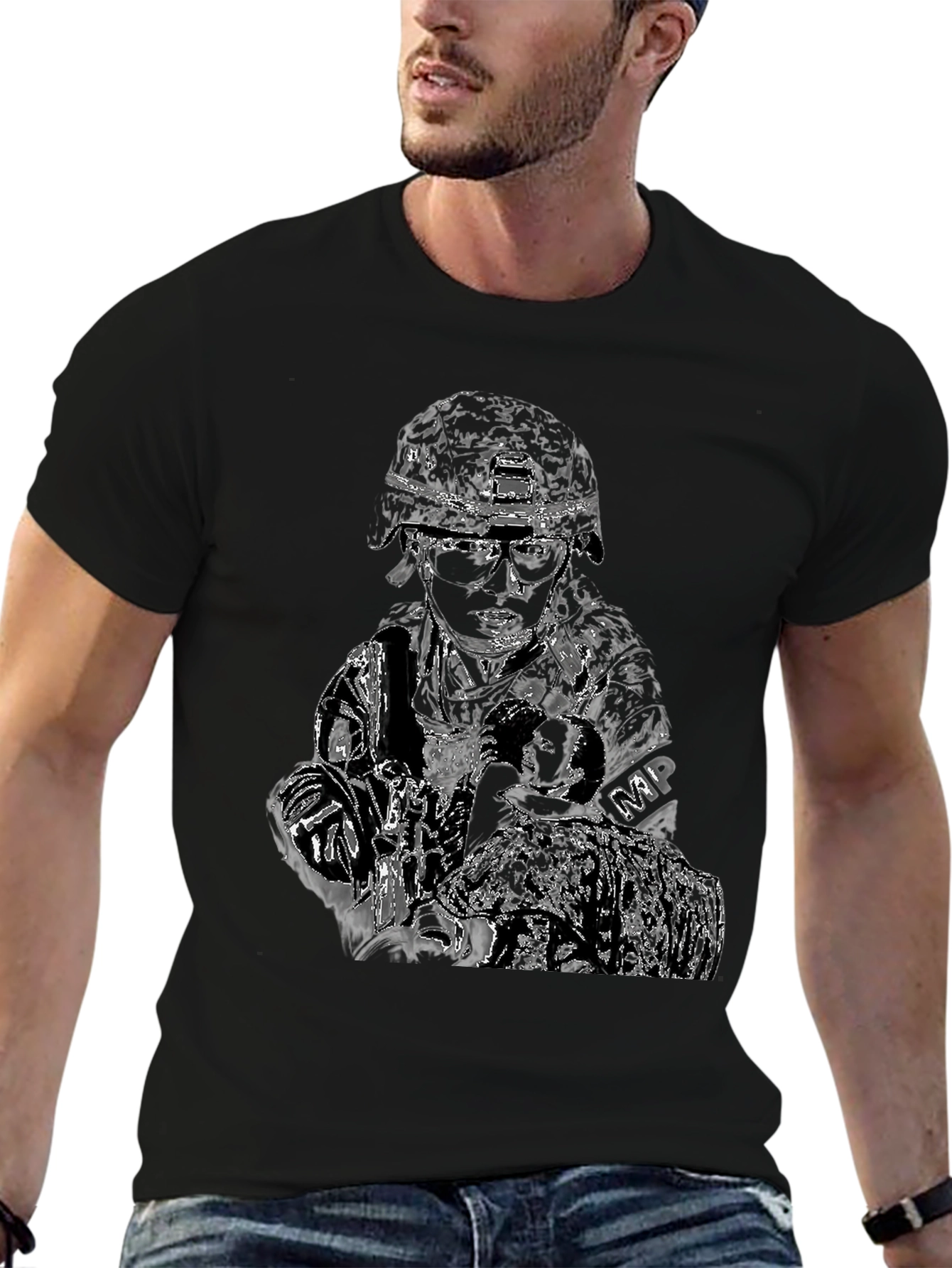Military Police Graphic T-Shirt - Black