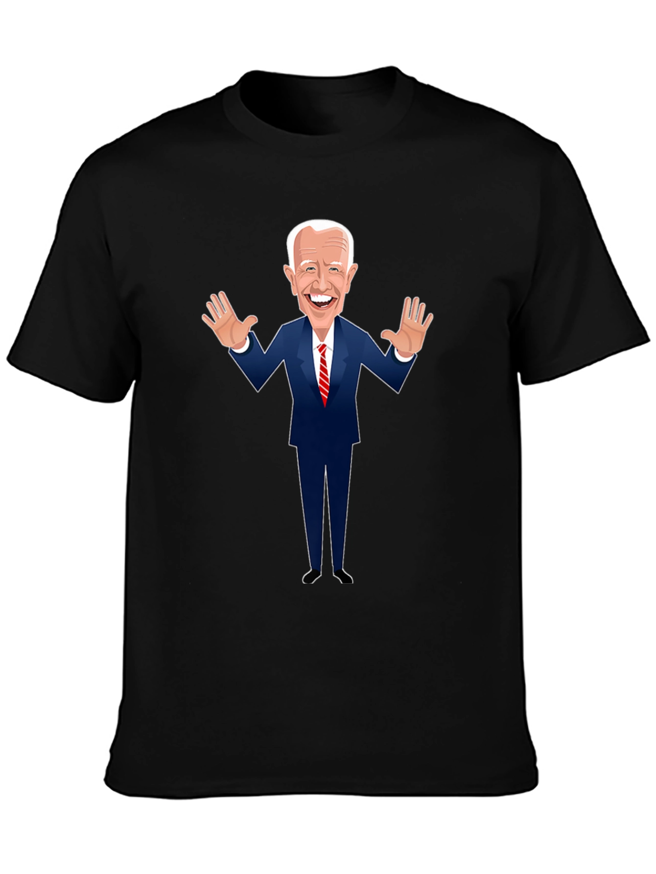 Biden Cartoon Graphic Tee - Black