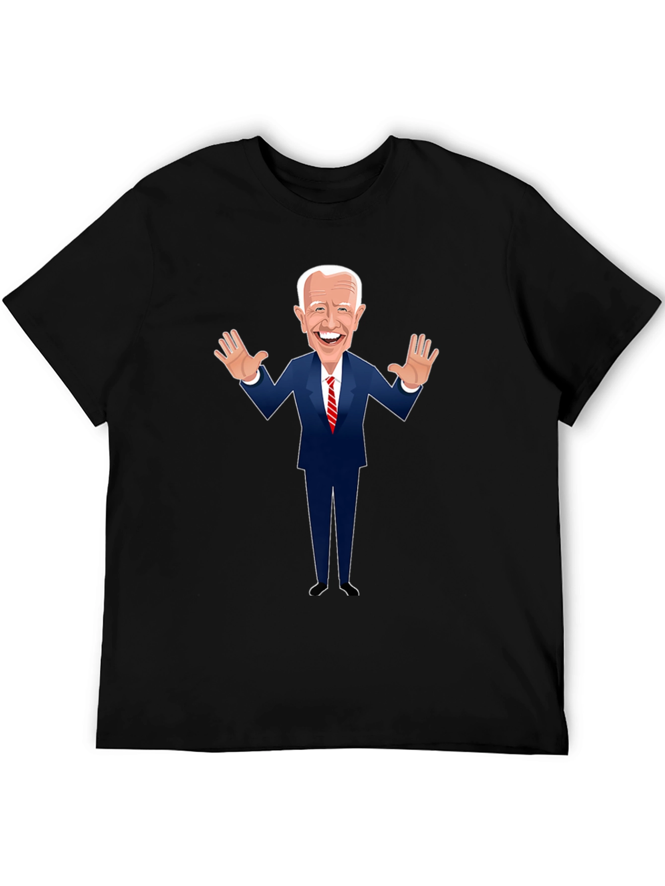 Biden Cartoon Graphic Tee - Black