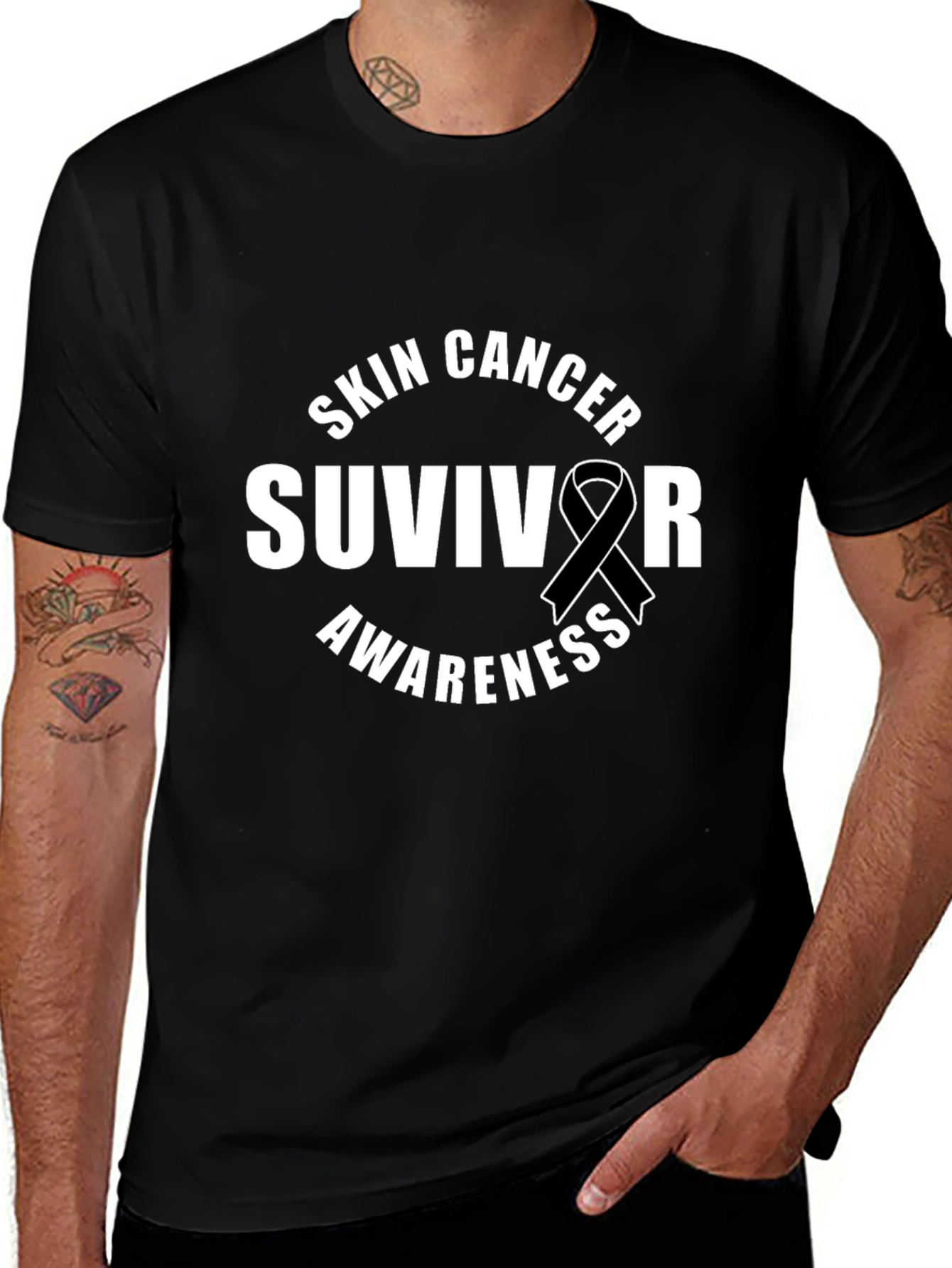 Skin Cancer Survivor Awareness Ribbon T-Shirt