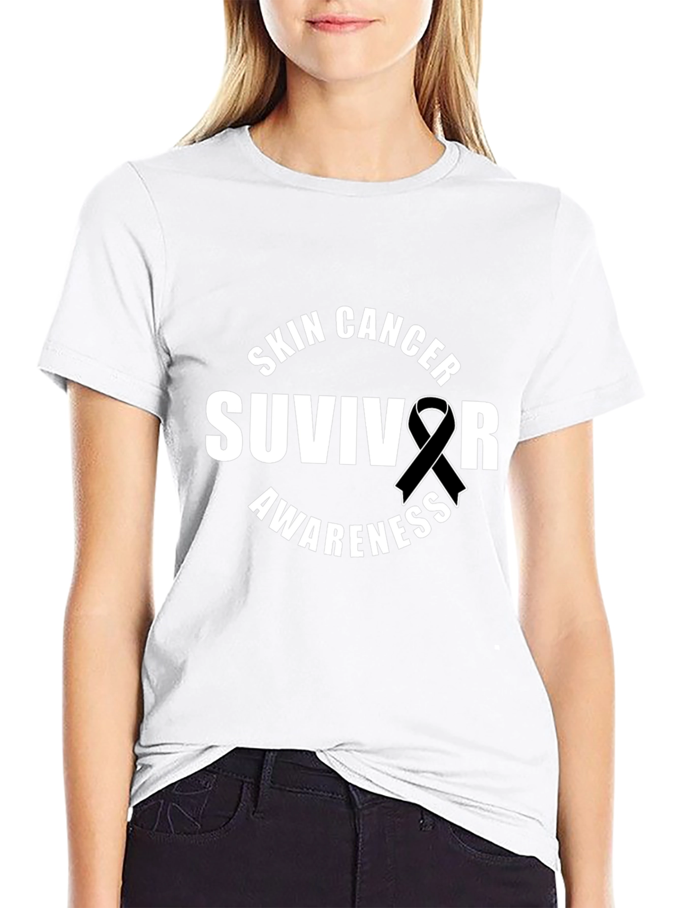 Skin Cancer Survivor Awareness Ribbon T-Shirt