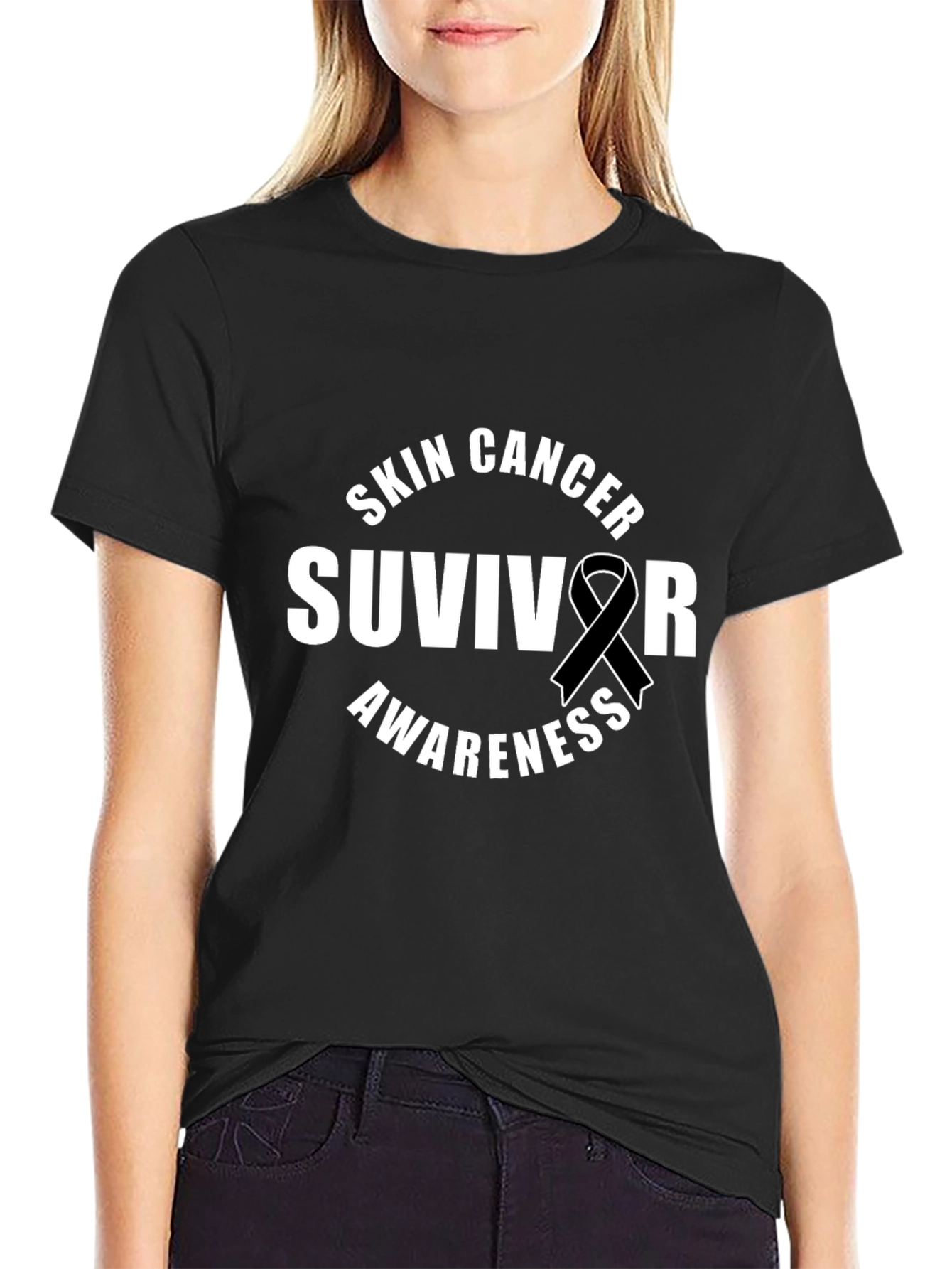 Skin Cancer Survivor Awareness Ribbon T-Shirt