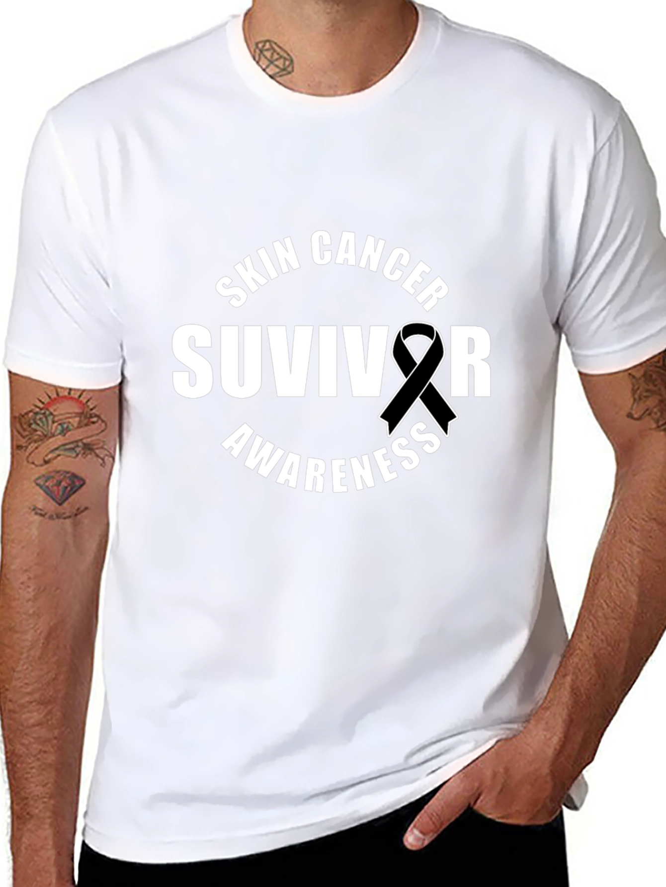 Skin Cancer Survivor Awareness Ribbon T-Shirt