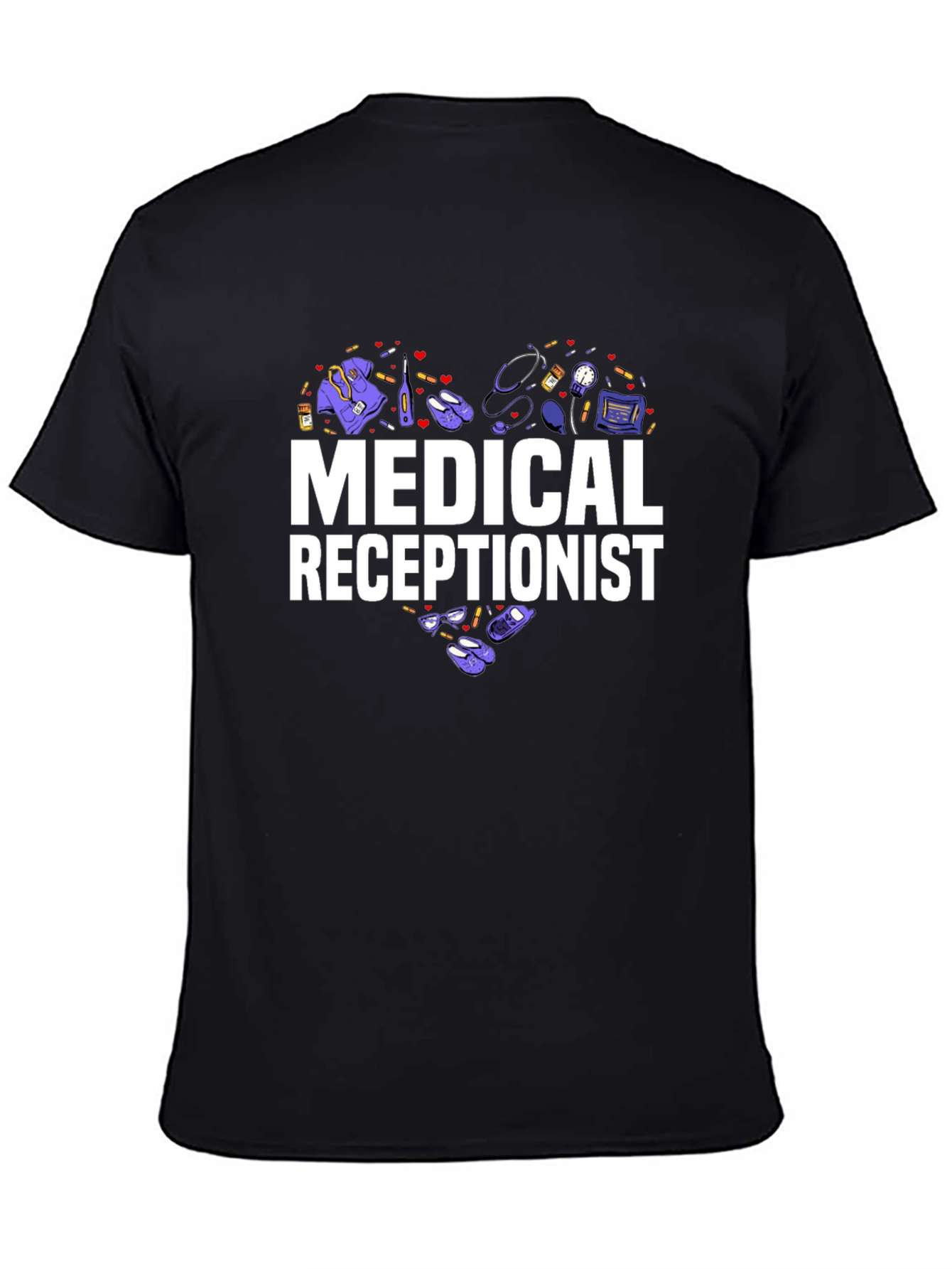 Medical Receptionist Heart Graphic T-Shirt