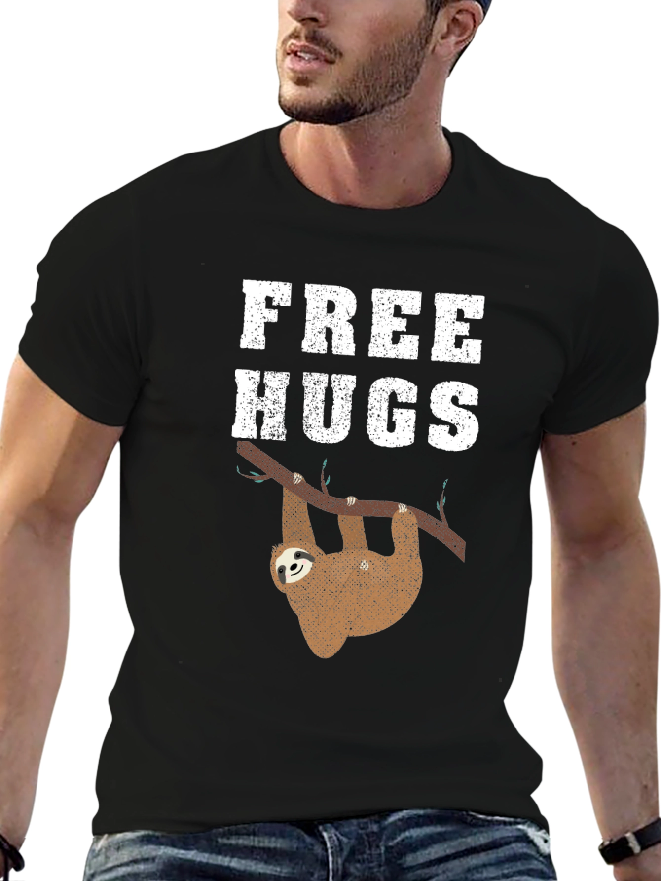 Free Hugs Sloth Graphic Tee Shirt