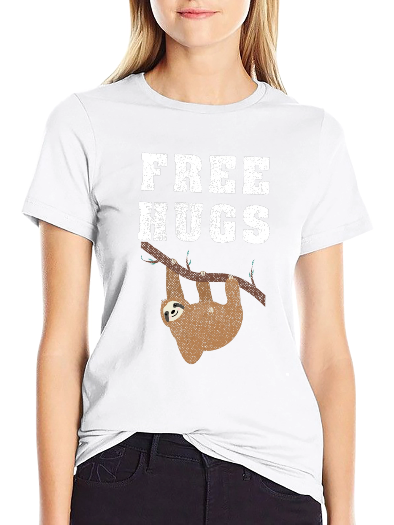 Free Hugs Sloth Graphic Tee Shirt