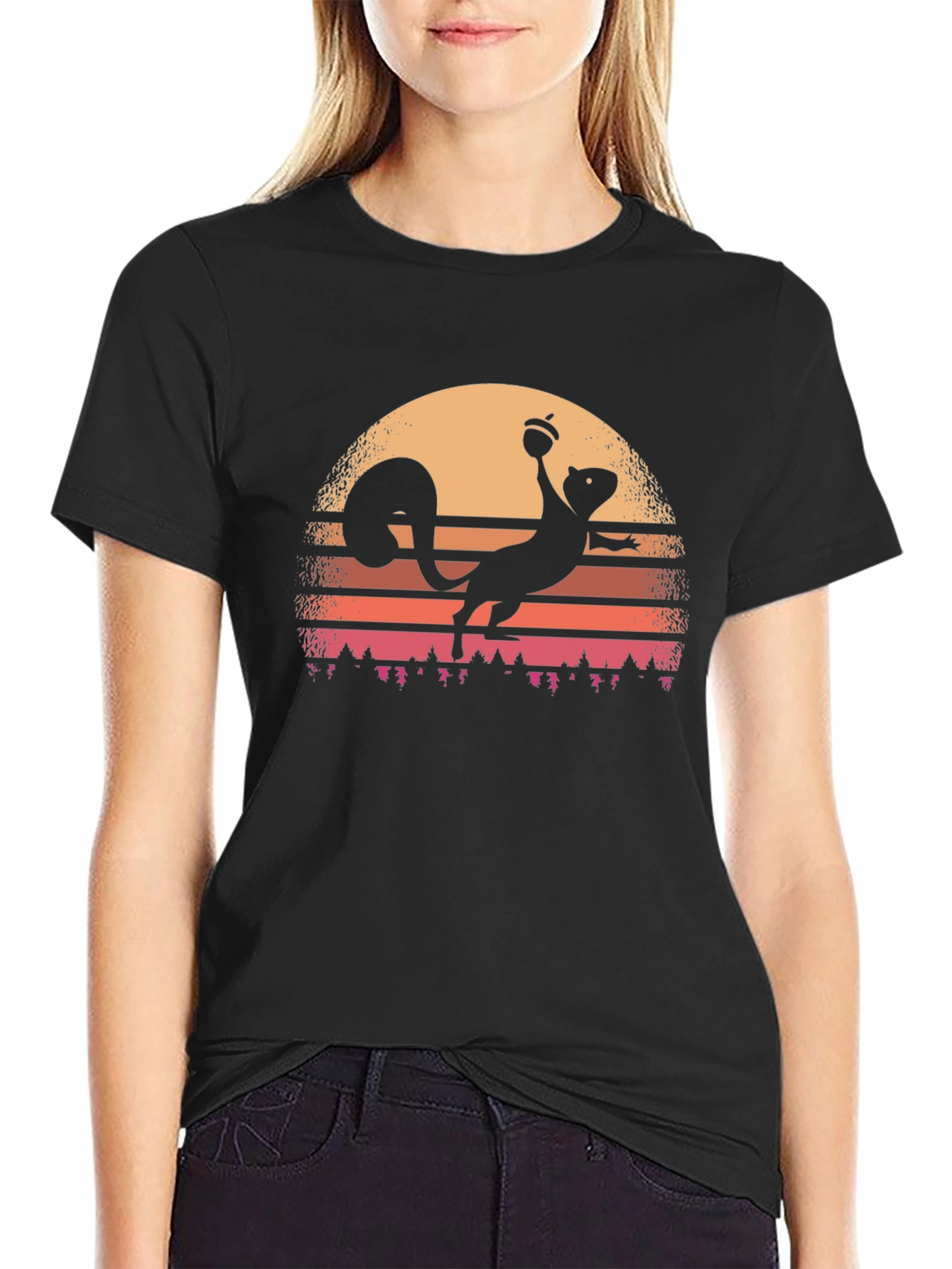 Retro Squirrel Sunset T-Shirt