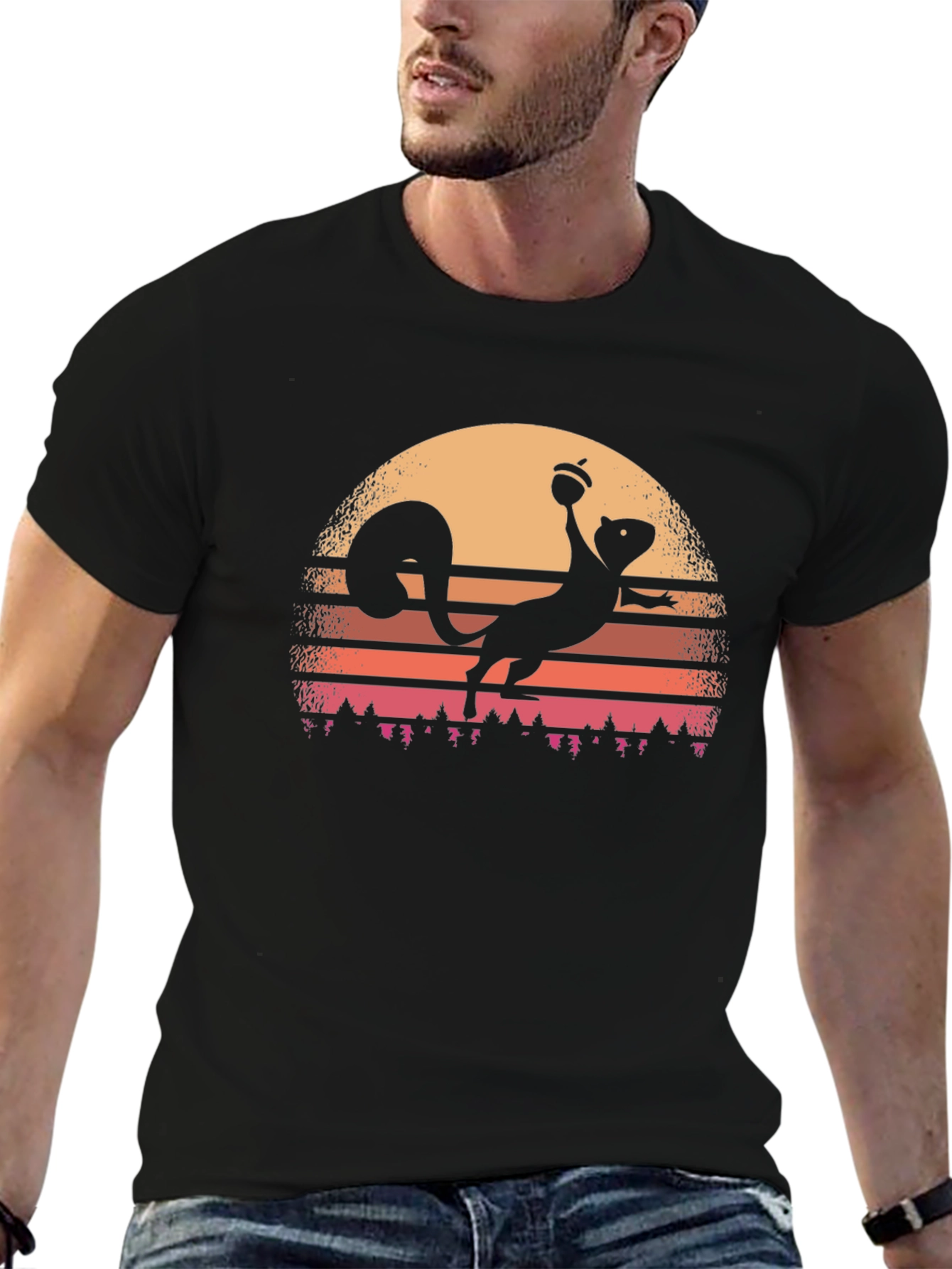 Retro Squirrel Sunset T-Shirt
