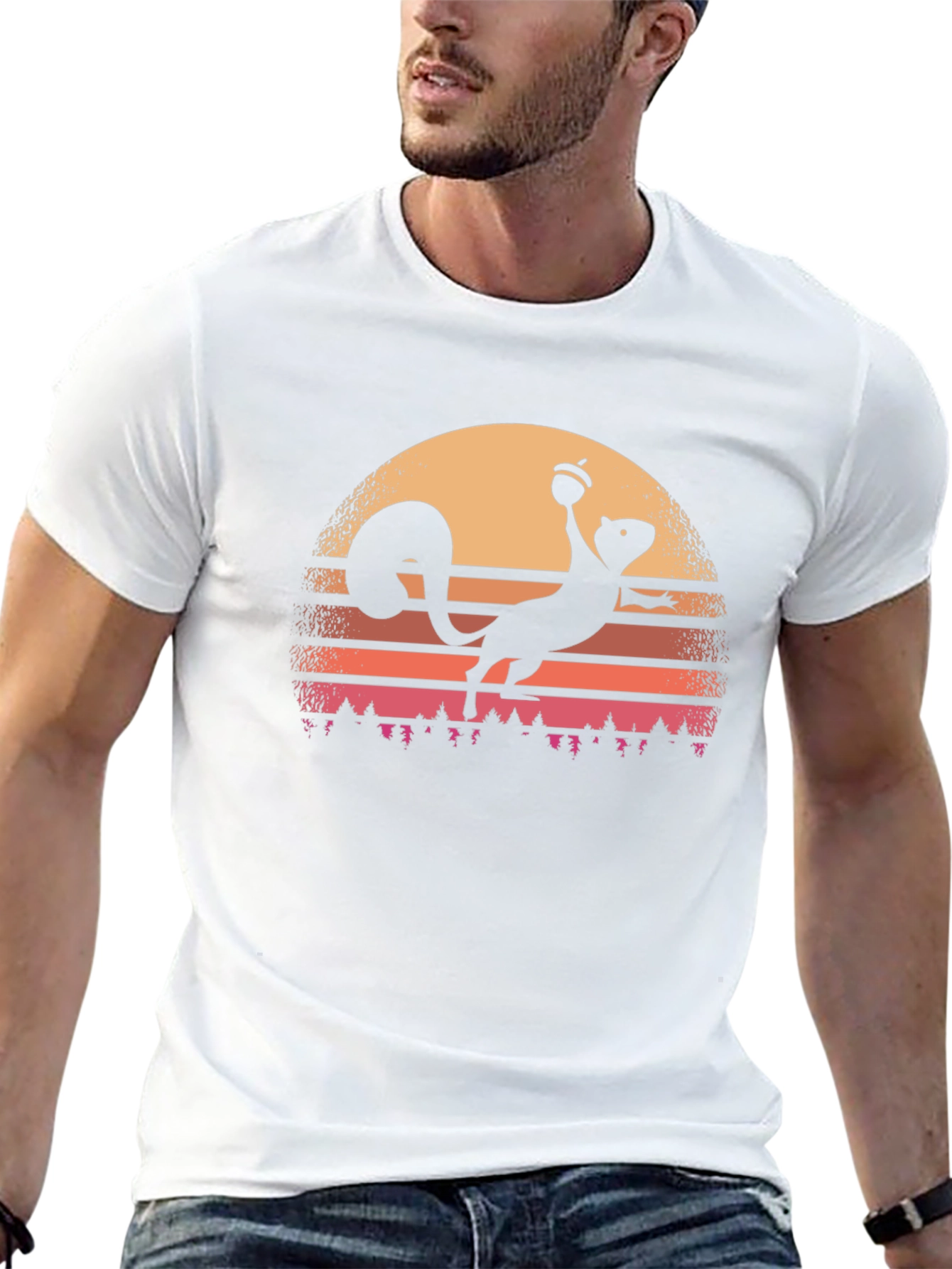 Retro Squirrel Sunset T-Shirt