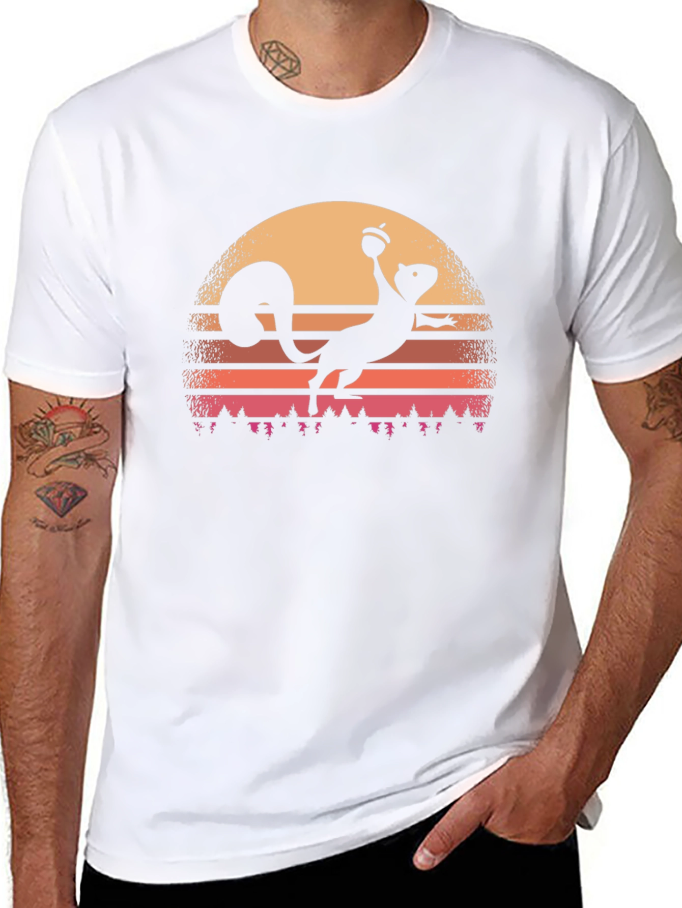 Retro Squirrel Sunset T-Shirt