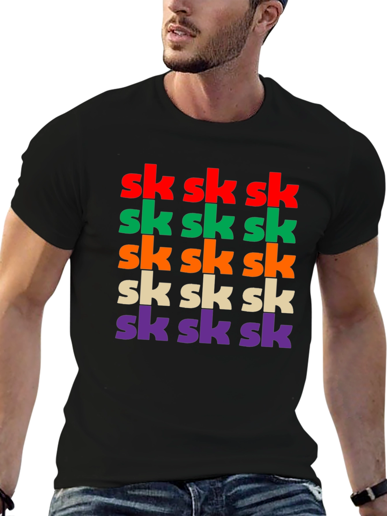 Vibrant SK Pattern Graphic T-Shirt