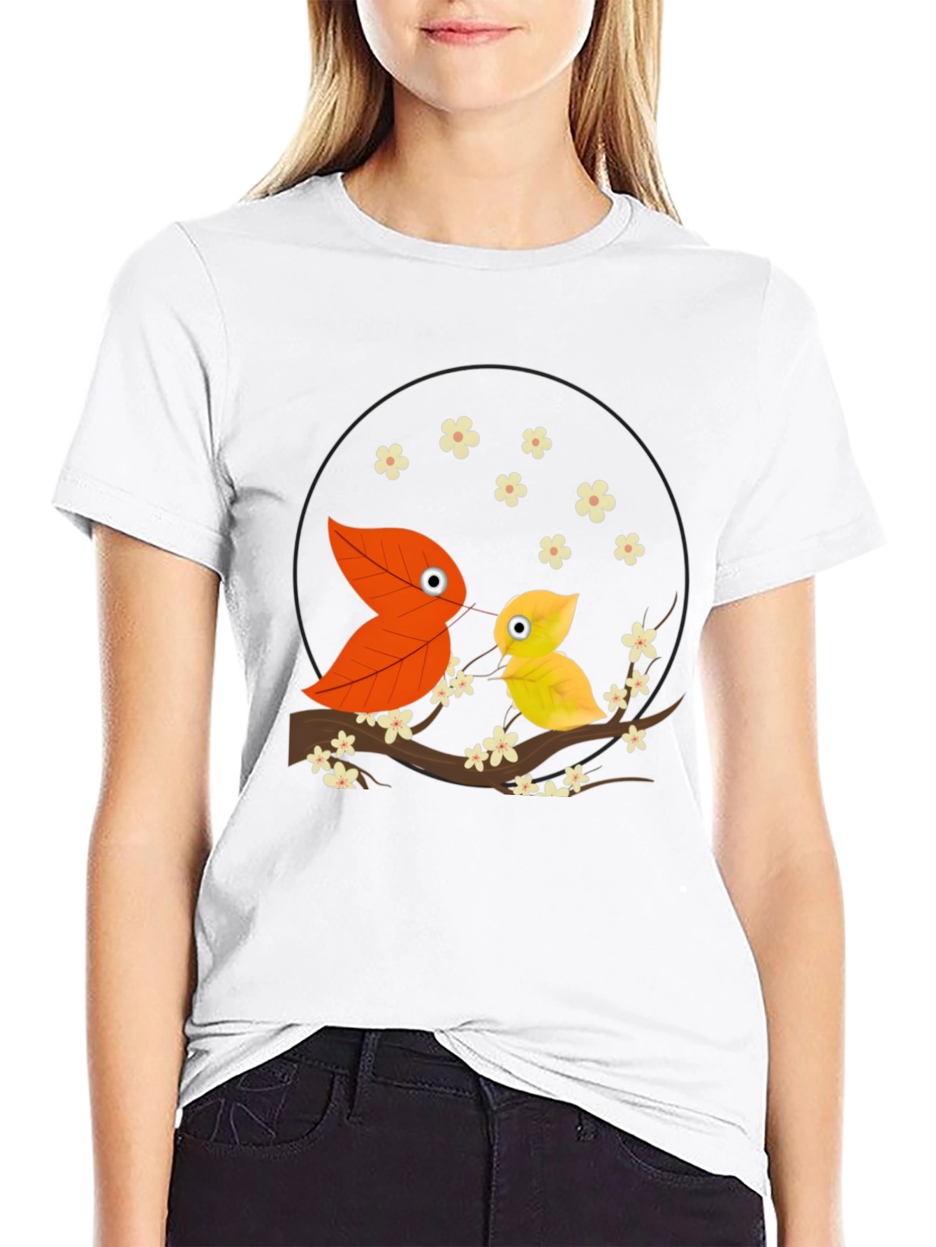 Leaf Bird Graphic Tee - Unique Nature Inspired Design