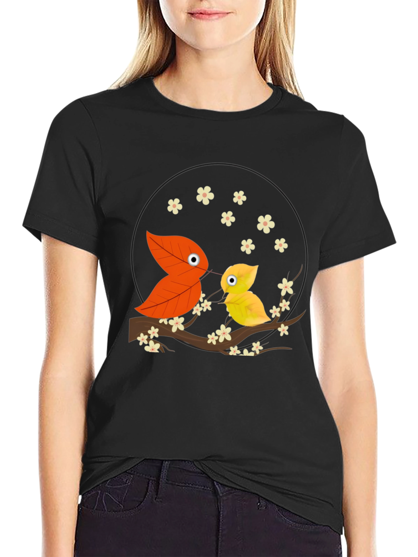 Leaf Bird Graphic Tee - Unique Nature Inspired Design