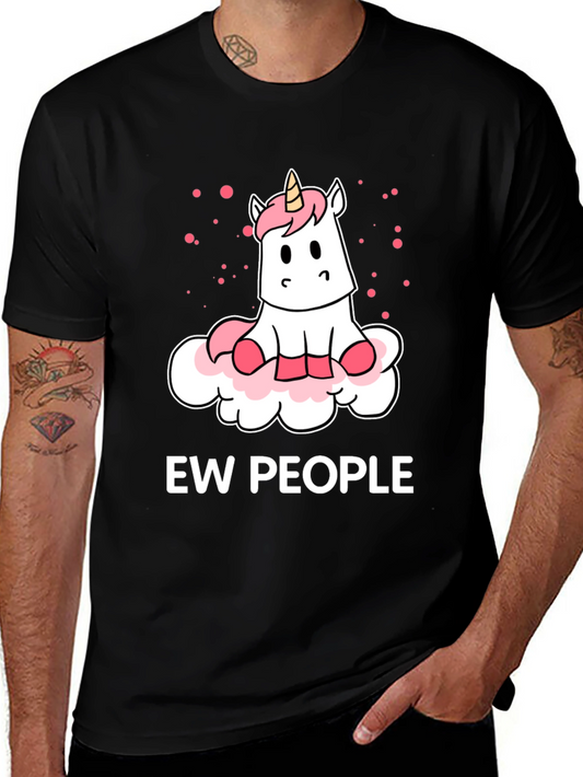 Ew People Unicorn Graphic Tee - Funny Introvert T-Shirt