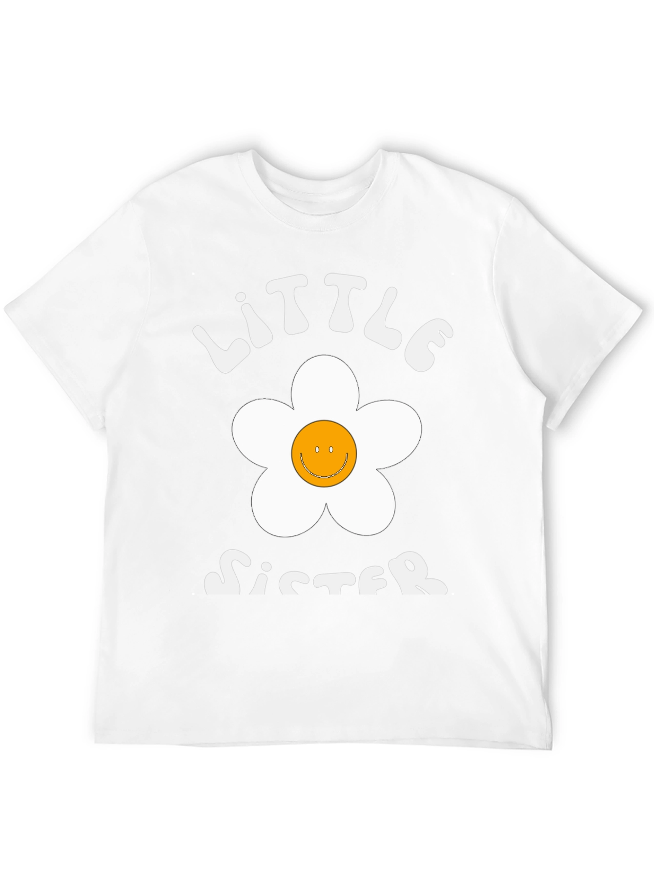 Little Sister Smiley Face Flower Graphic Tee
