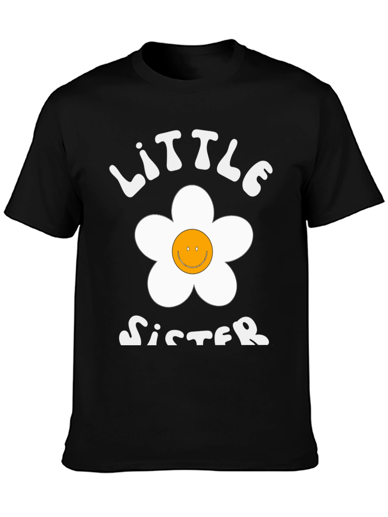 Little Sister Smiley Face Flower Graphic Tee