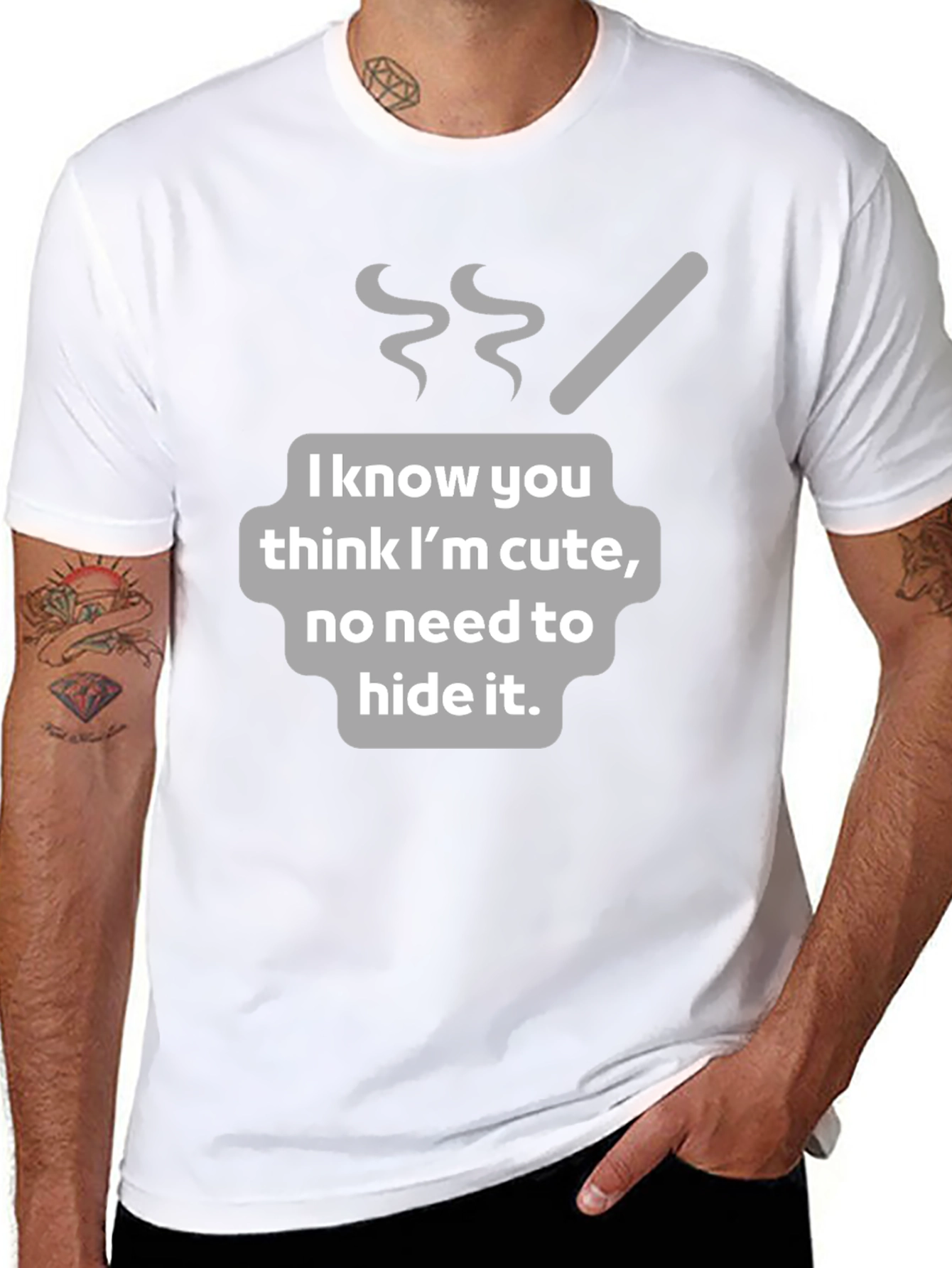 Funny I Know You Think Im Cute Graphic T-Shirt