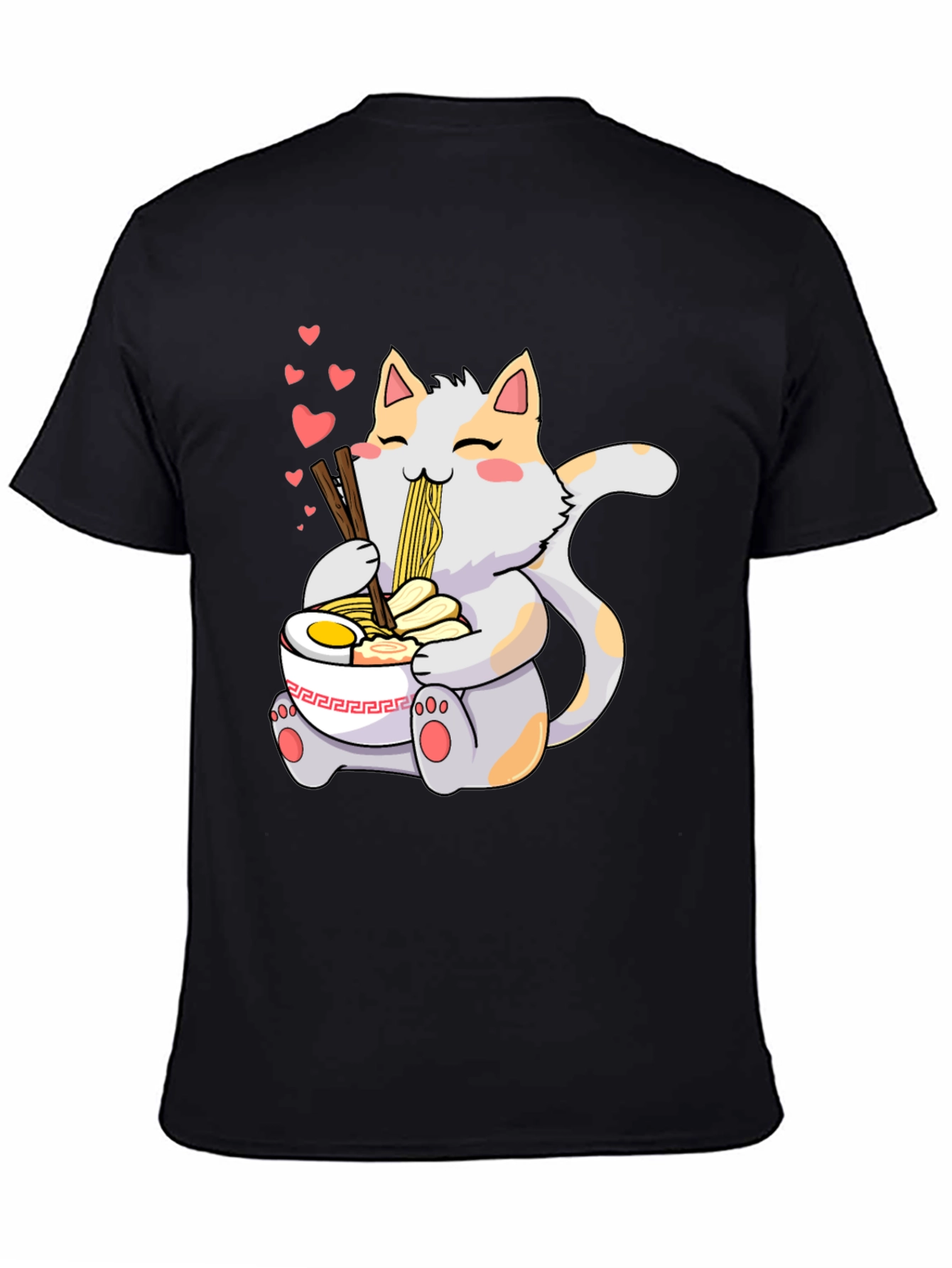 Cute Cat Ramen T-Shirt - Kawaii Anime Style