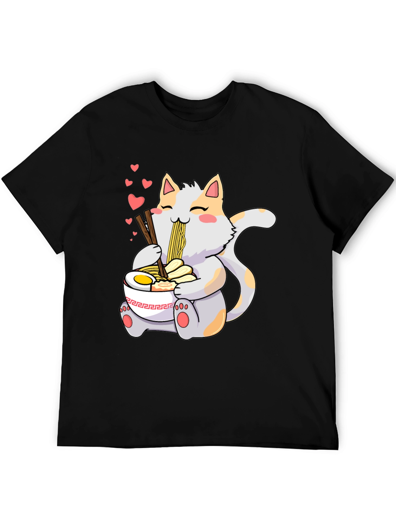 Cute Cat Ramen T-Shirt - Kawaii Anime Style