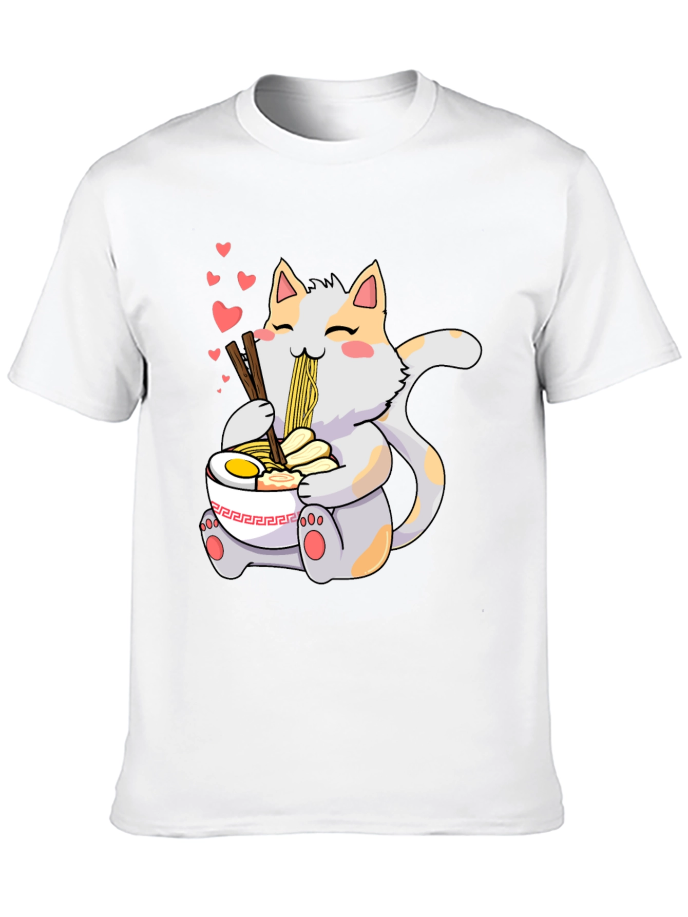 Cute Cat Ramen T-Shirt - Kawaii Anime Style