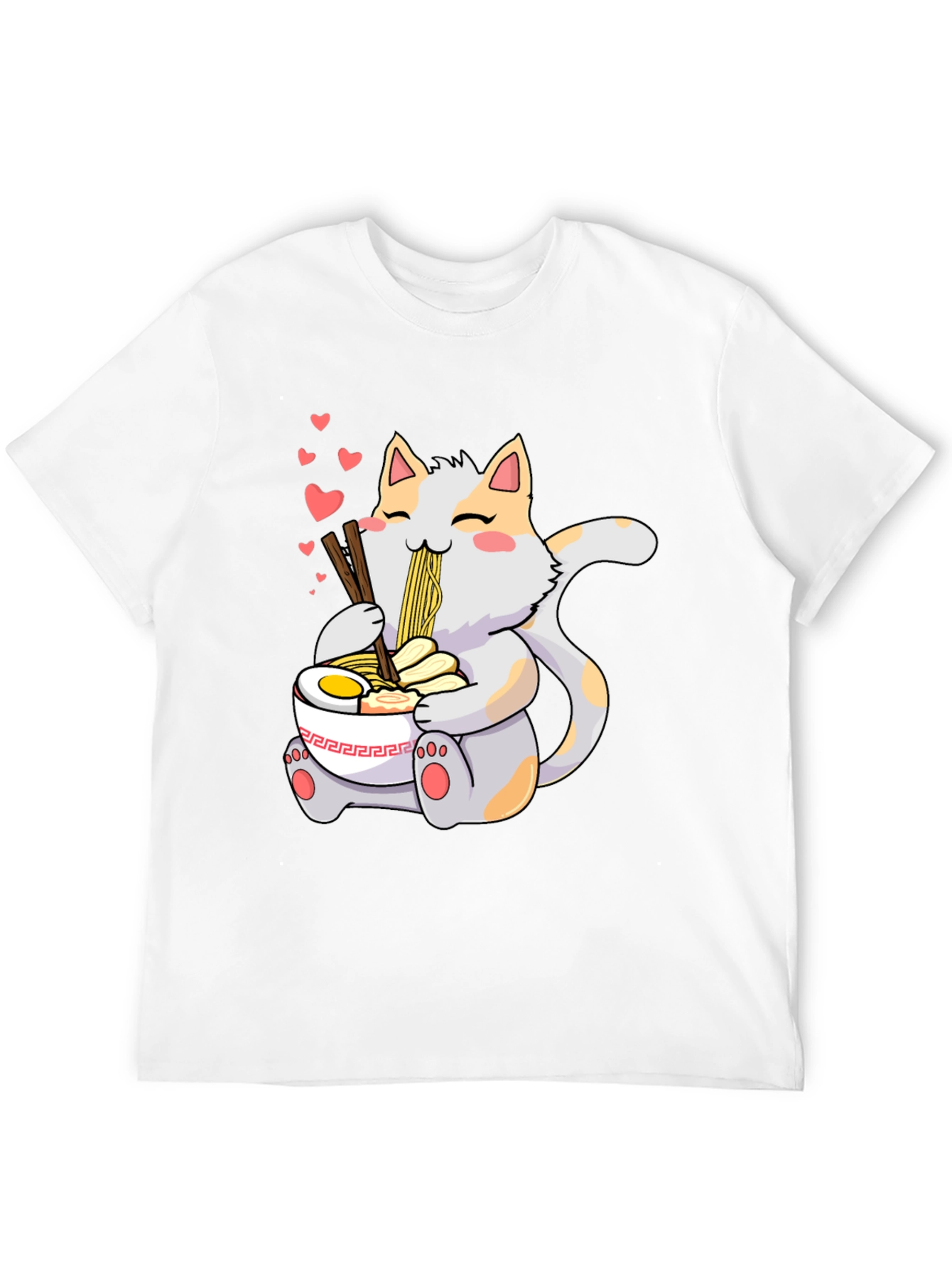 Cute Cat Ramen T-Shirt - Kawaii Anime Style