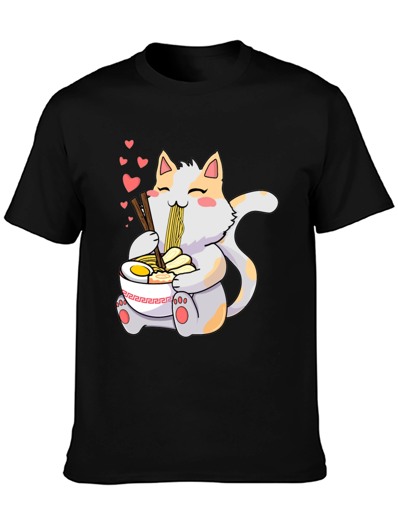 Cute Cat Ramen T-Shirt - Kawaii Anime Style