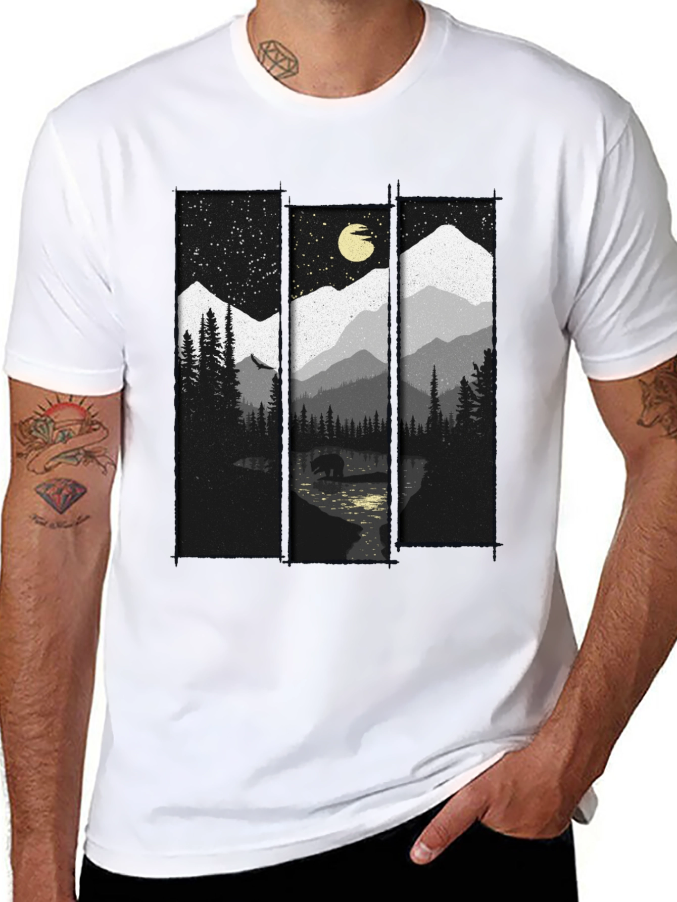 Mountain Bear T-Shirt: Nature Inspired Graphic Tee