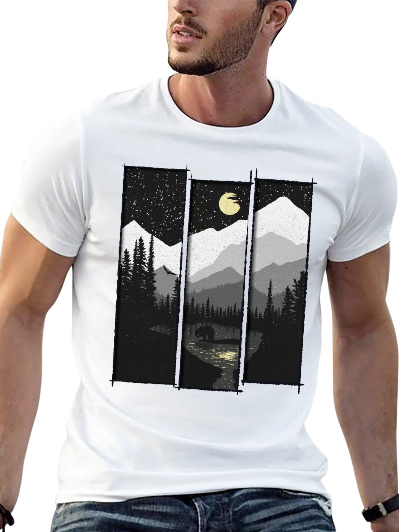 Mountain Bear T-Shirt: Nature Inspired Graphic Tee
