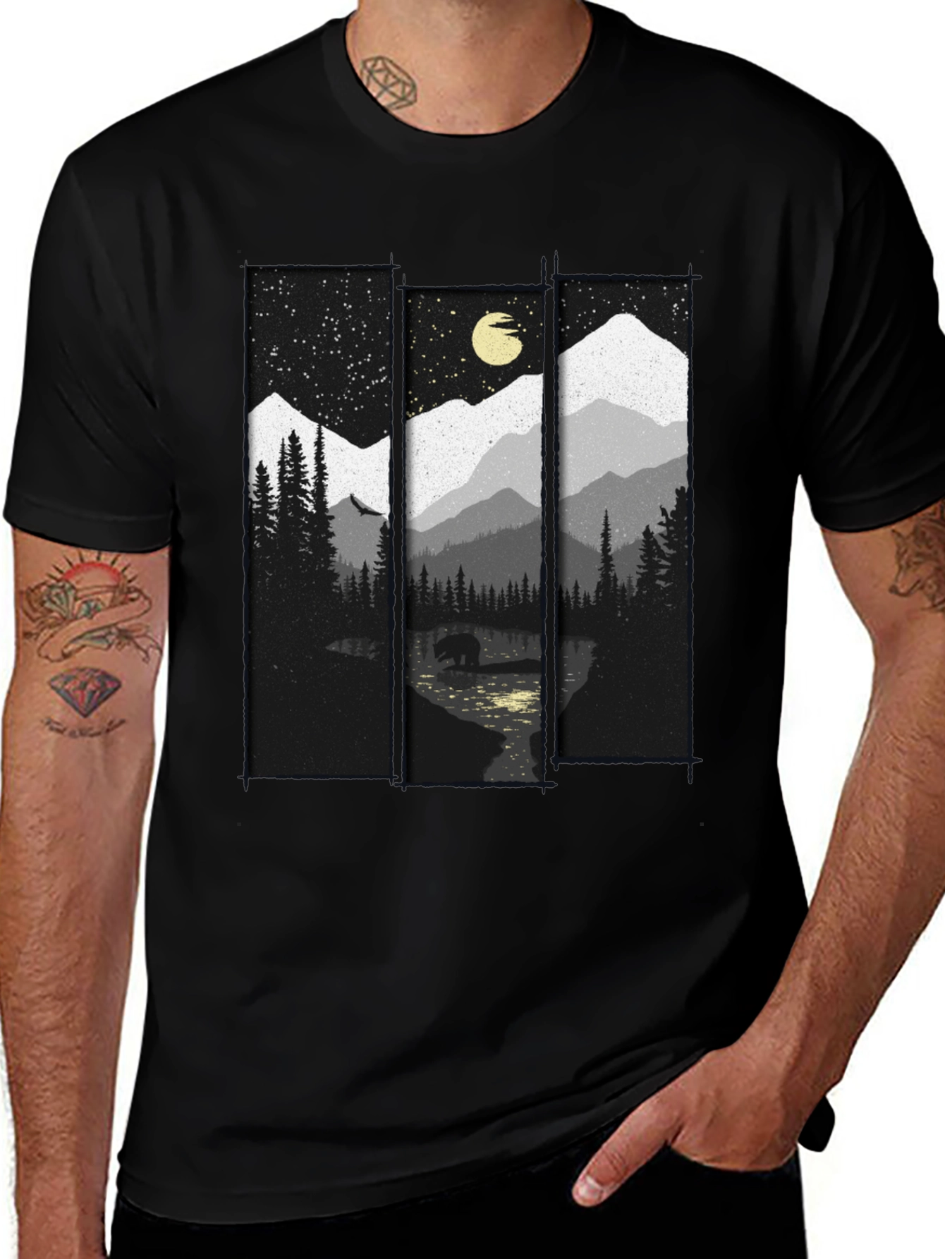 Mountain Bear T-Shirt: Nature Inspired Graphic Tee
