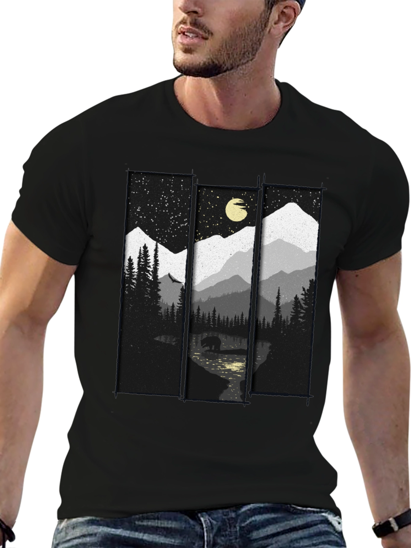 Mountain Bear T-Shirt: Nature Inspired Graphic Tee
