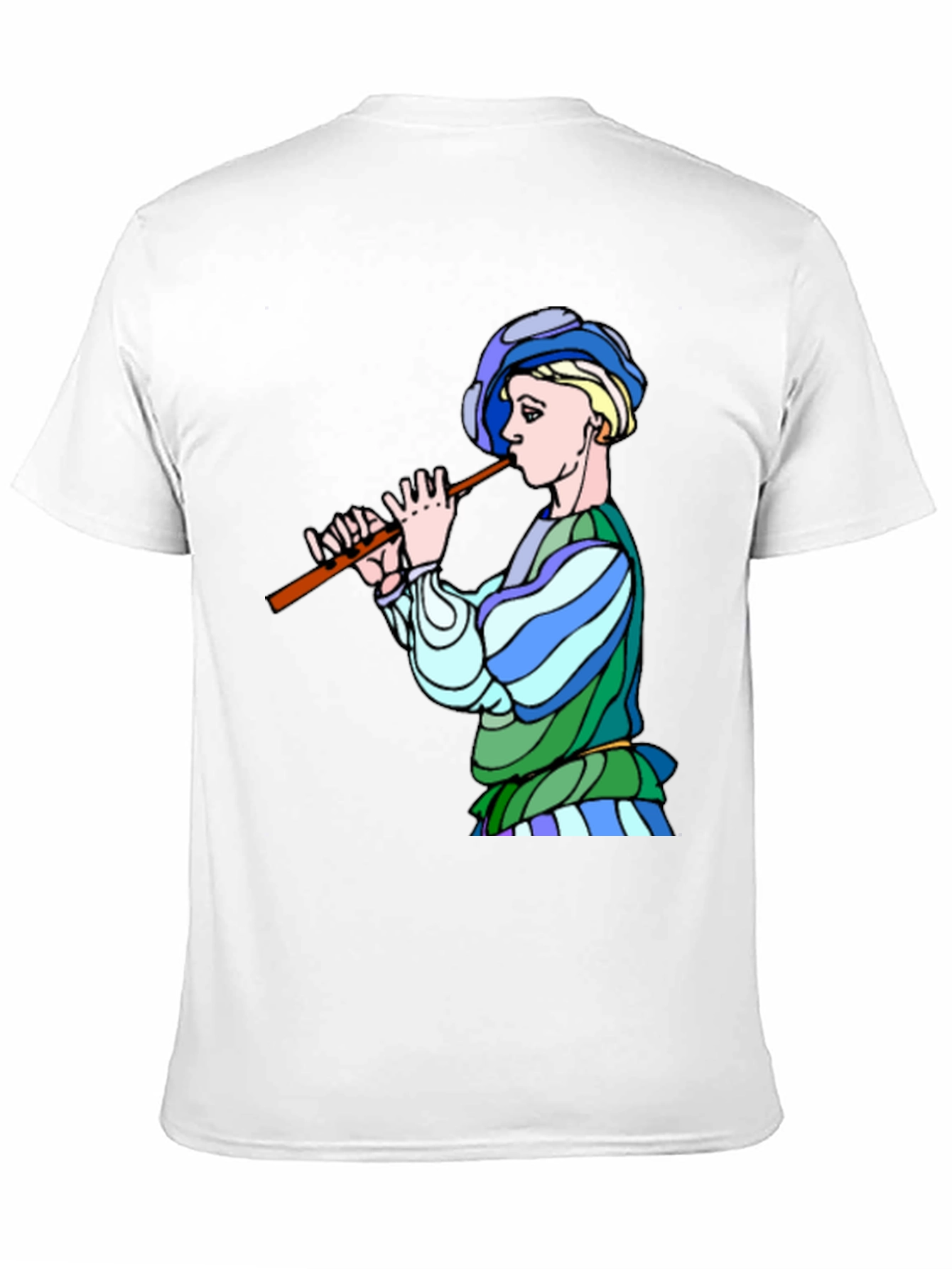 Medieval Flute Player Graphic Tee - Black