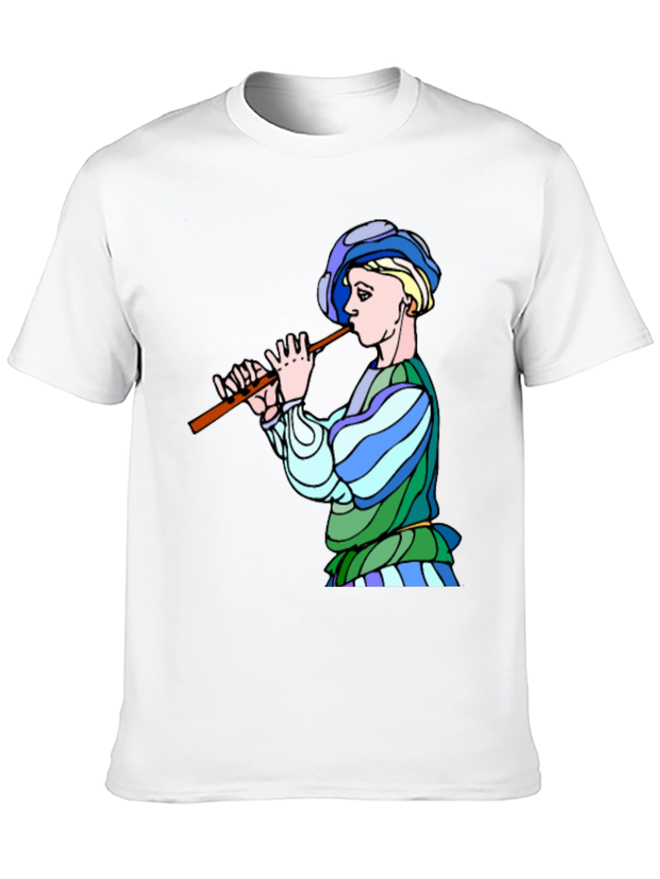 Medieval Flute Player Graphic Tee - Black