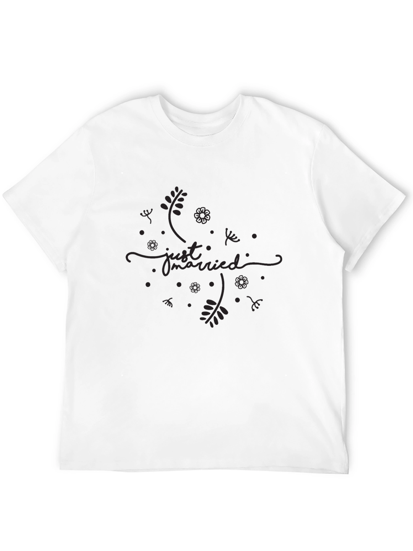 Just Married Graphic Tee - Black Casual Top