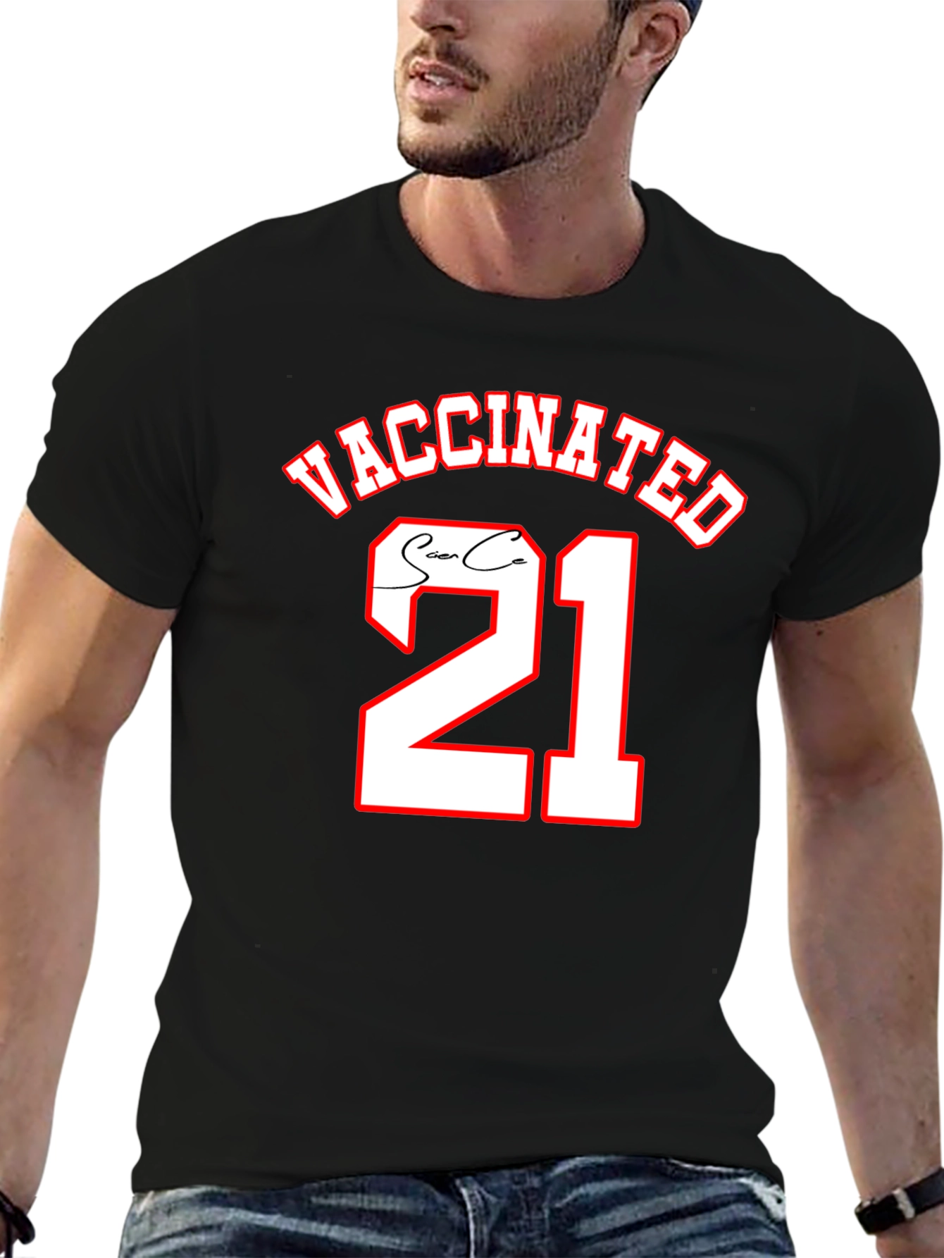 Vaccinated 21 Black T-Shirt