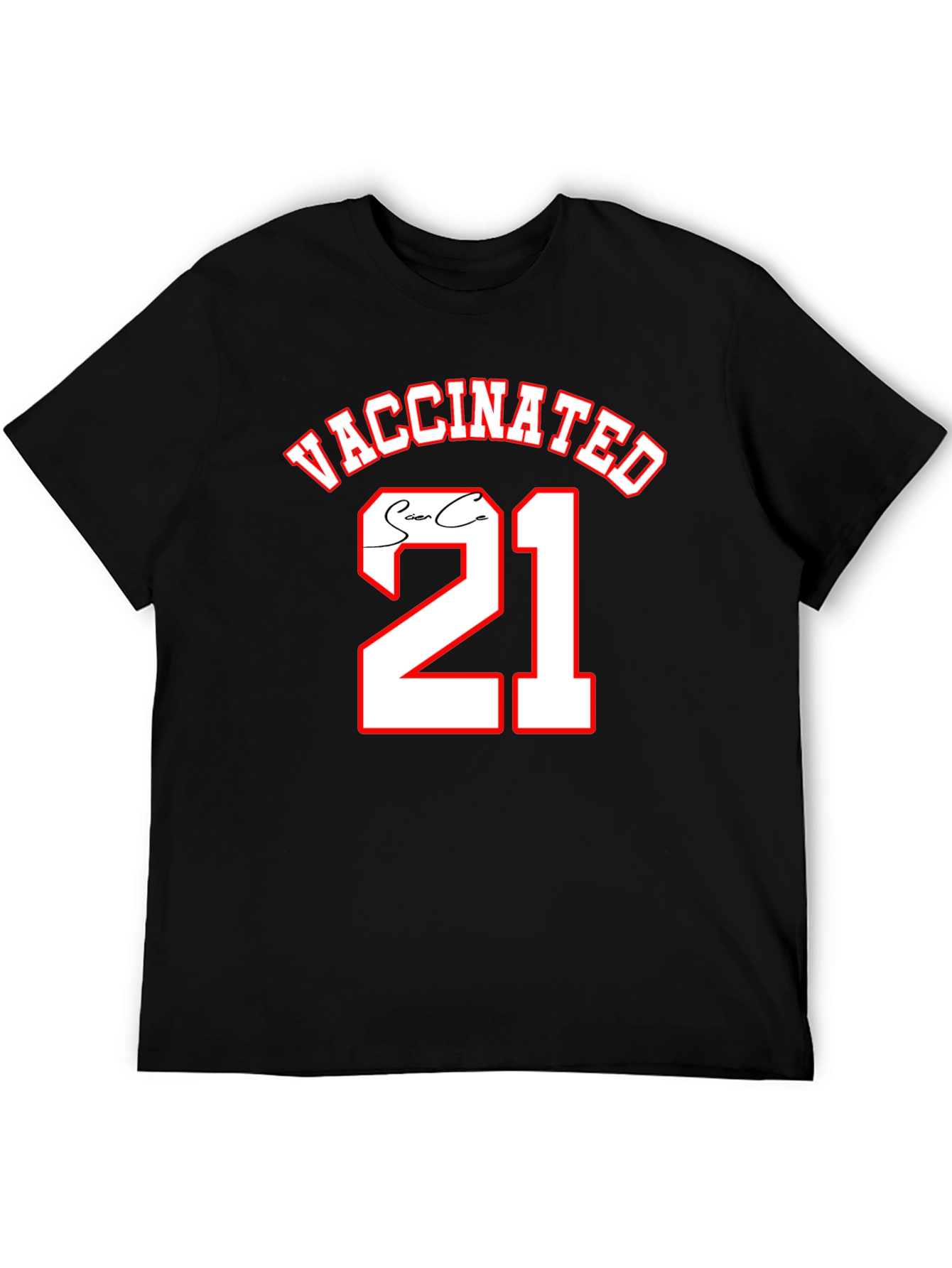 Vaccinated 21 Black T-Shirt