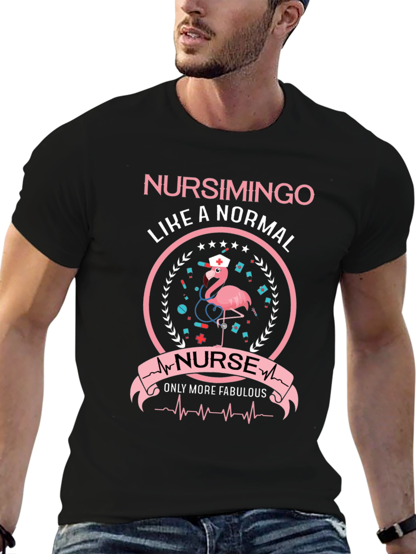 Nursimingo Nurse T-Shirt - Flamingo Nursing Tee