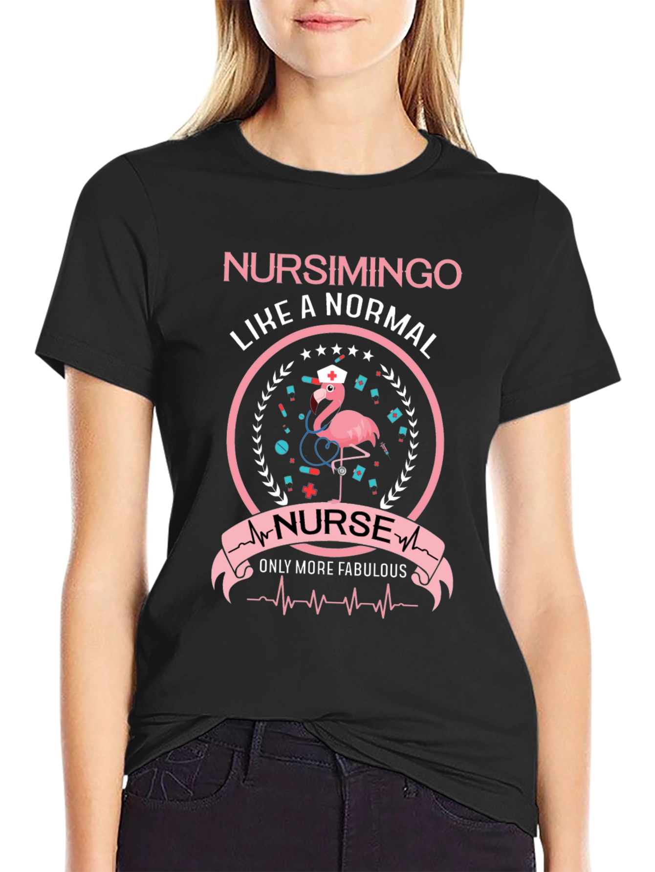Nursimingo Nurse T-Shirt - Flamingo Nursing Tee