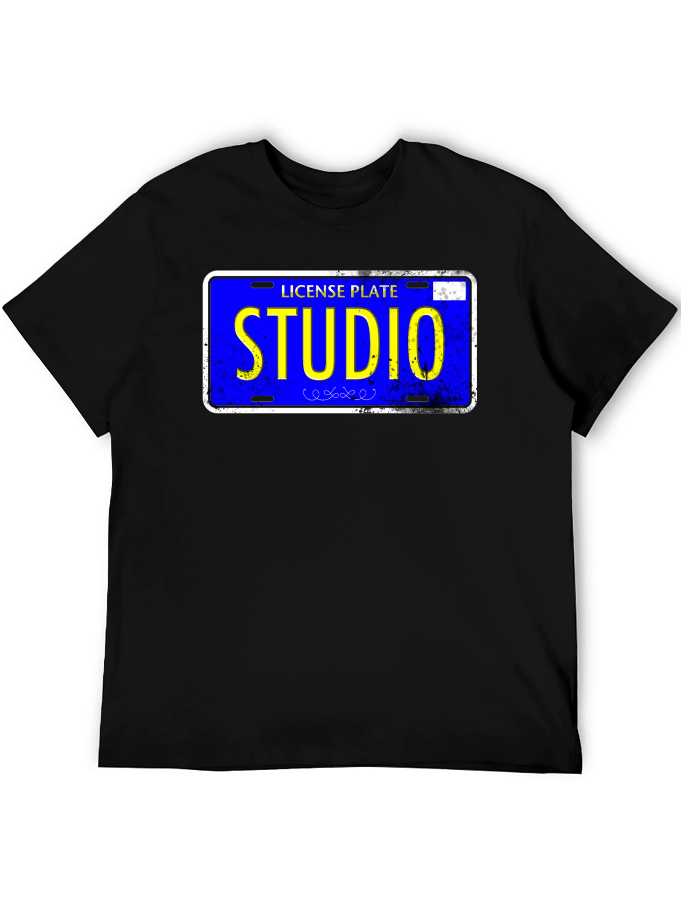 Studio License Plate Graphic Tee - Novelty T-Shirt