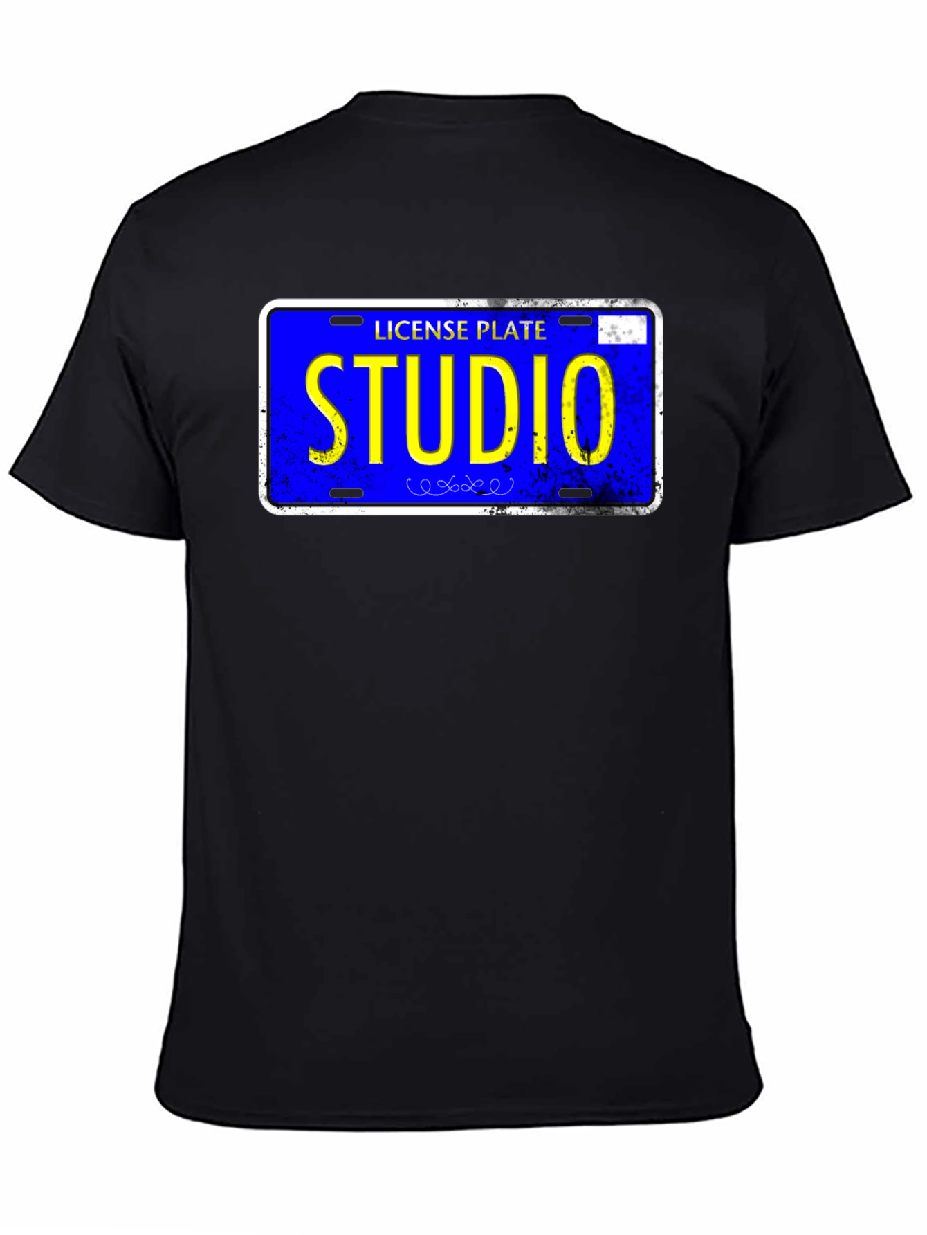 Studio License Plate Graphic Tee - Novelty T-Shirt