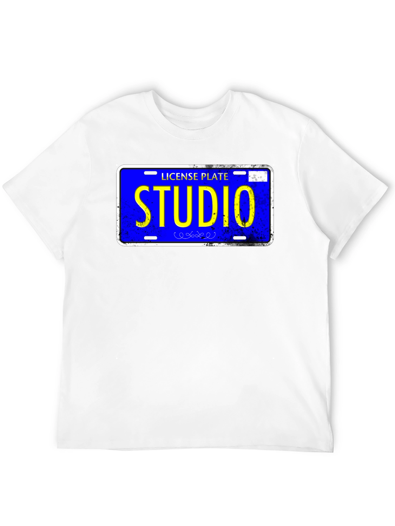 Studio License Plate Graphic Tee - Novelty T-Shirt