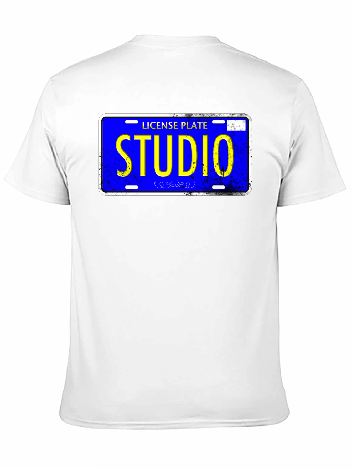 Studio License Plate Graphic Tee - Novelty T-Shirt